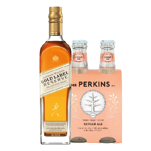 JOHNNIE WALKER Gold Label + 4pack ginger ale Mr perkins