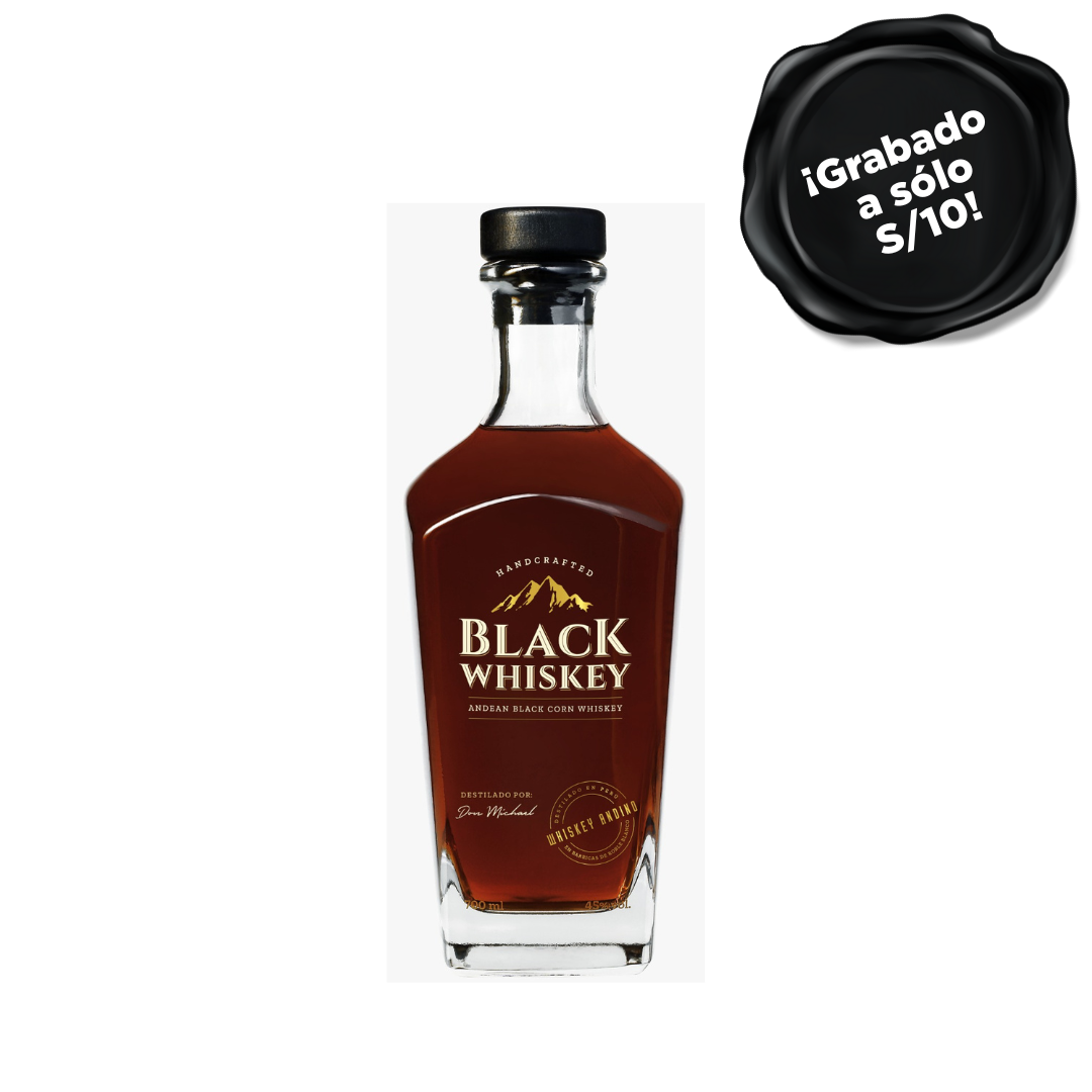 Whisky DON MICHAEL Black Whiskey Botella 700ml. GRABADO A S/10