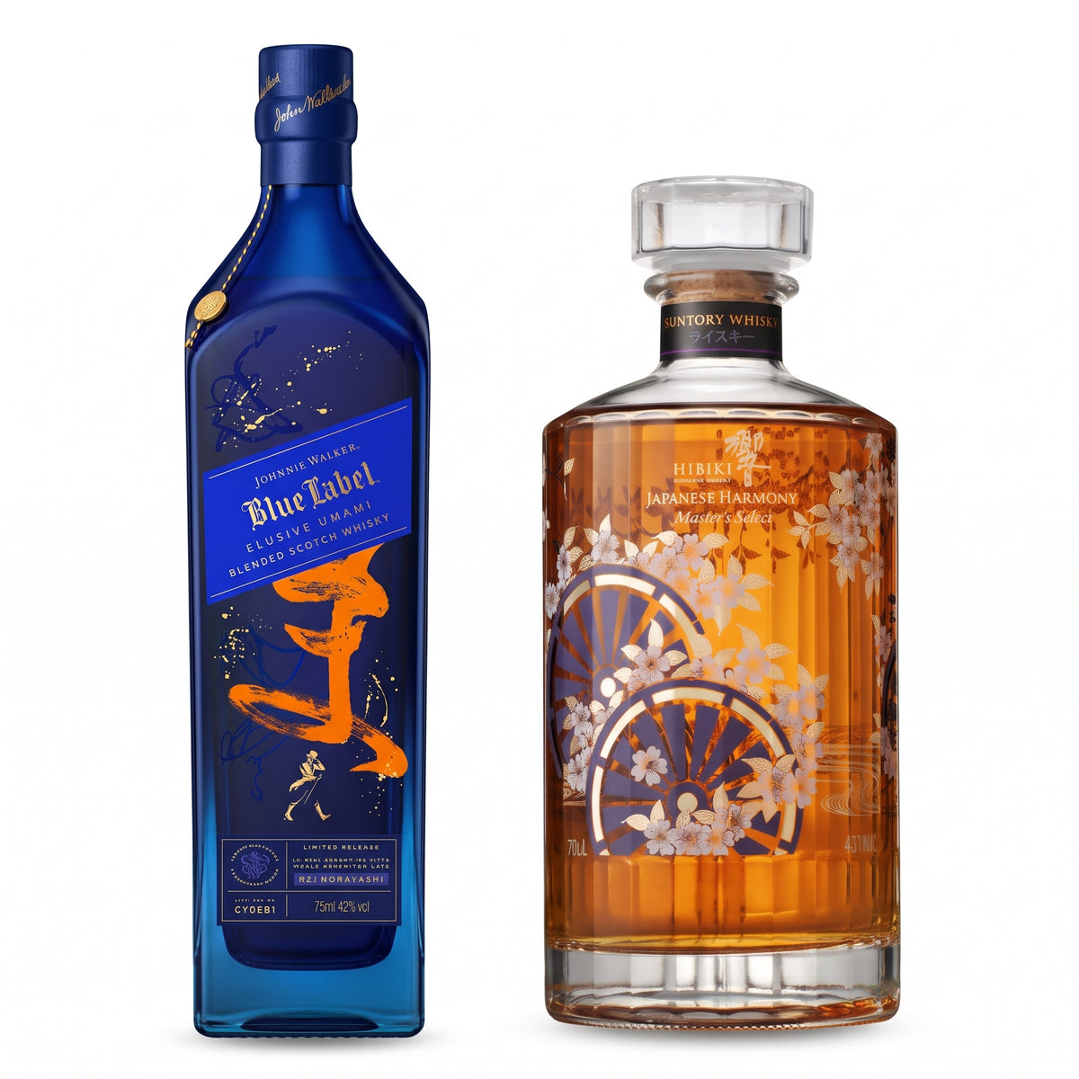 PACK CUOTAS: Blue Label Elusive Umami + Hibiki Harmony Master's Select Limited