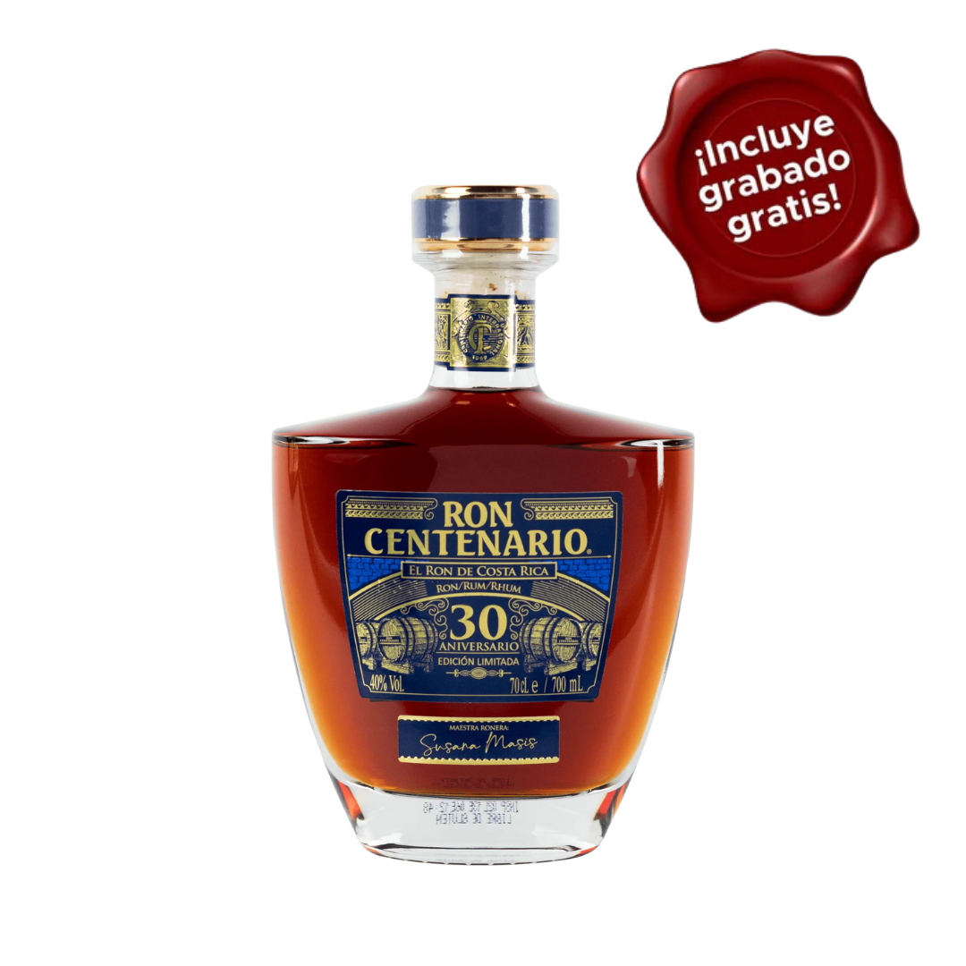 Ron CENTENARIO 30 AÑOS Aniversario Botella 700ml. CON GRABADO GRATIS (Copy)