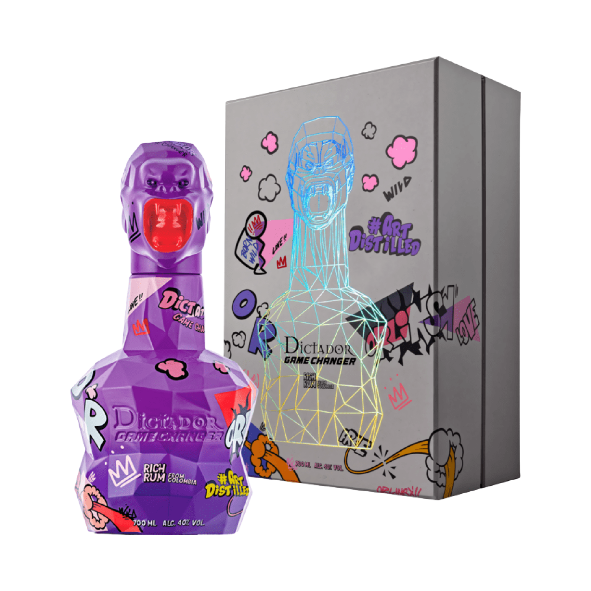 Ron DICTADOR x Richard Orlinski Game Changer Purple Edition Botella 700ml