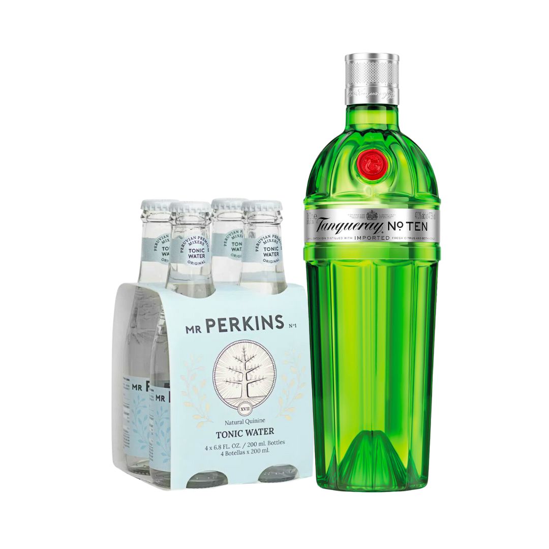 Gin Tanqueray Ten + 4pack Agua Tónica Mr perkins