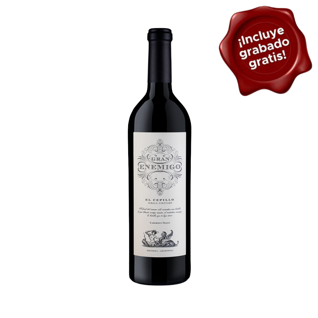 Vino GRAN ENEMIGO El Cepillo Cabernet Franc x 750ml. CON GRABADO GRATIS