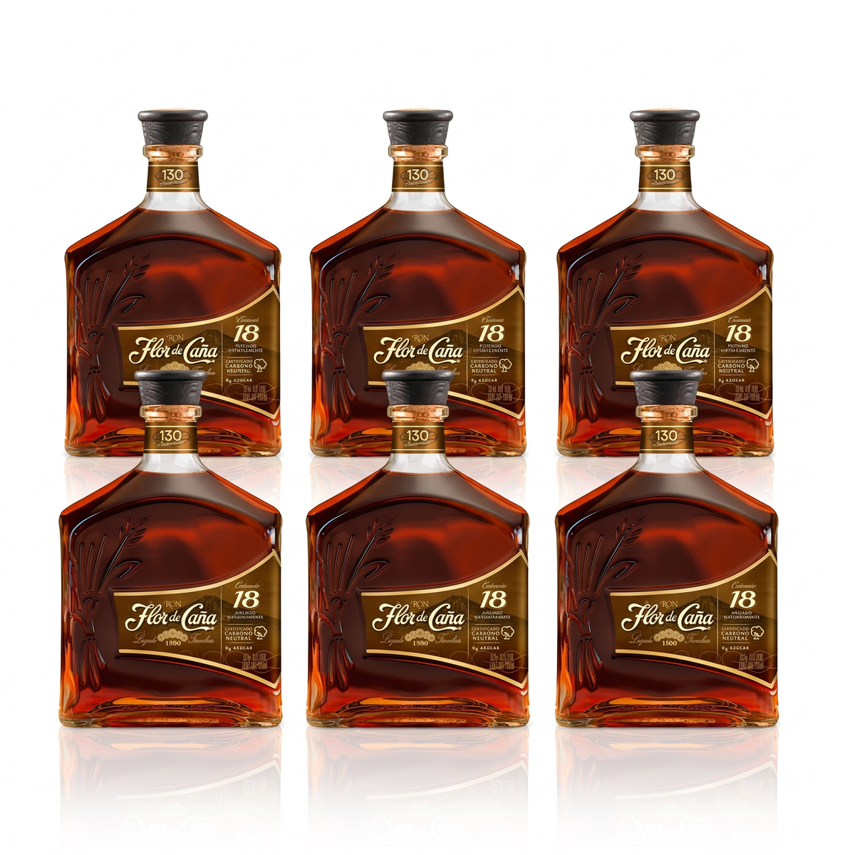 PACK CUOTAS: 6 Ron FLOR DE CAÑA 18 Años Botella 750ml