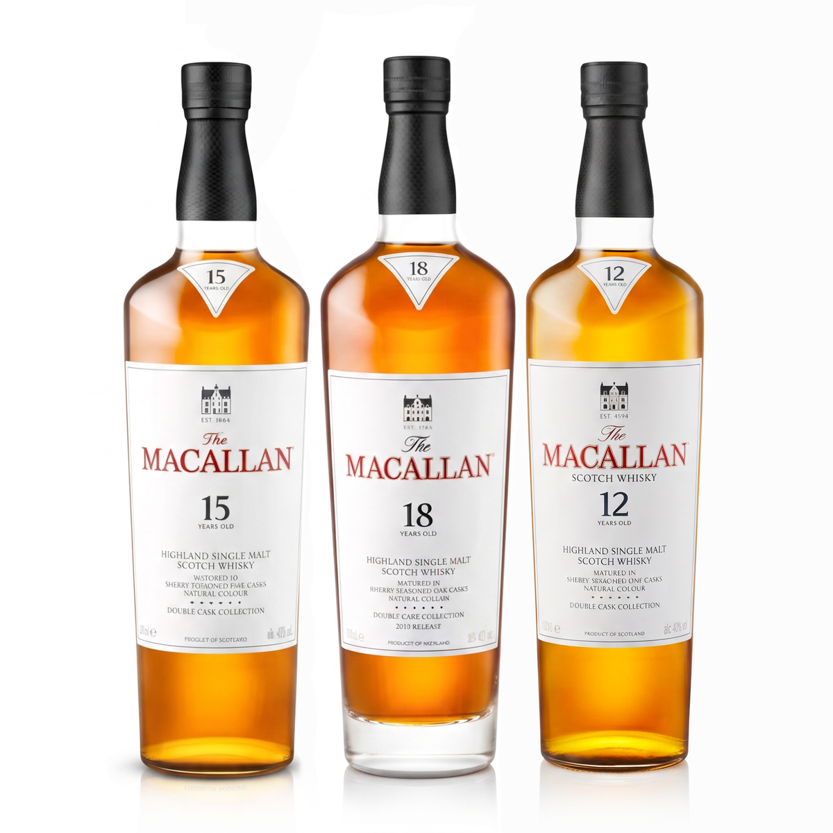 PACK CUOTAS: Whisky MACALLAN Double Cask 12 Años + Double Cask 15 Años + Double Cask 18 Años Botella 700ml
