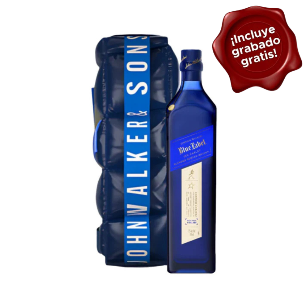 Whisky JOHNNIE WALKER Blue Label Ice Chalet 750 ml. CON GRABADO GRATIS