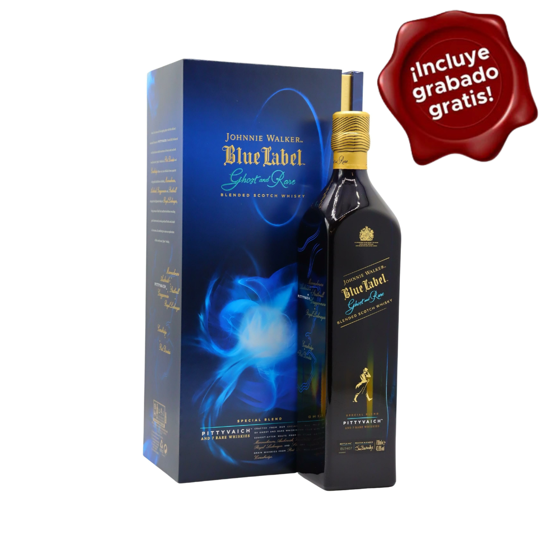 Whisky Johnnie Walker Blue Label Pittyvaich Botella de 700ml. CON GRABADO GRATIS
