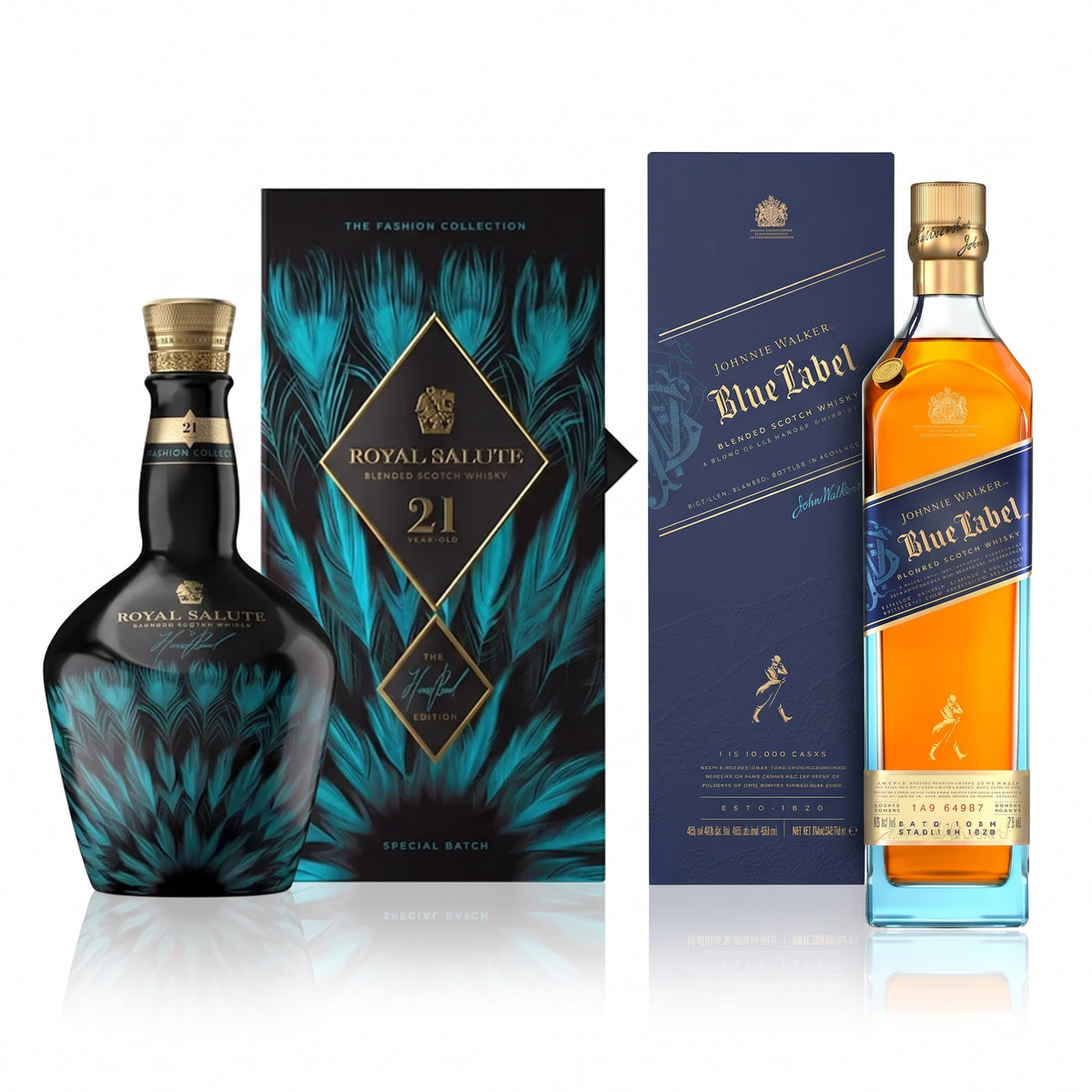 PACK CUOTAS: Royal Salute The Harris Reed Blue 21 + JOHNNIE WALKER Blue Label Botella 750ml