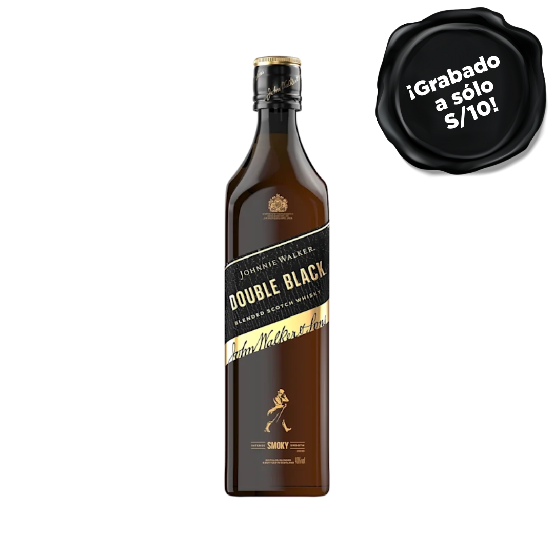 Whisky JOHNNIE WALKER Double Black Label Botella 750ml. GRABADO A S/10