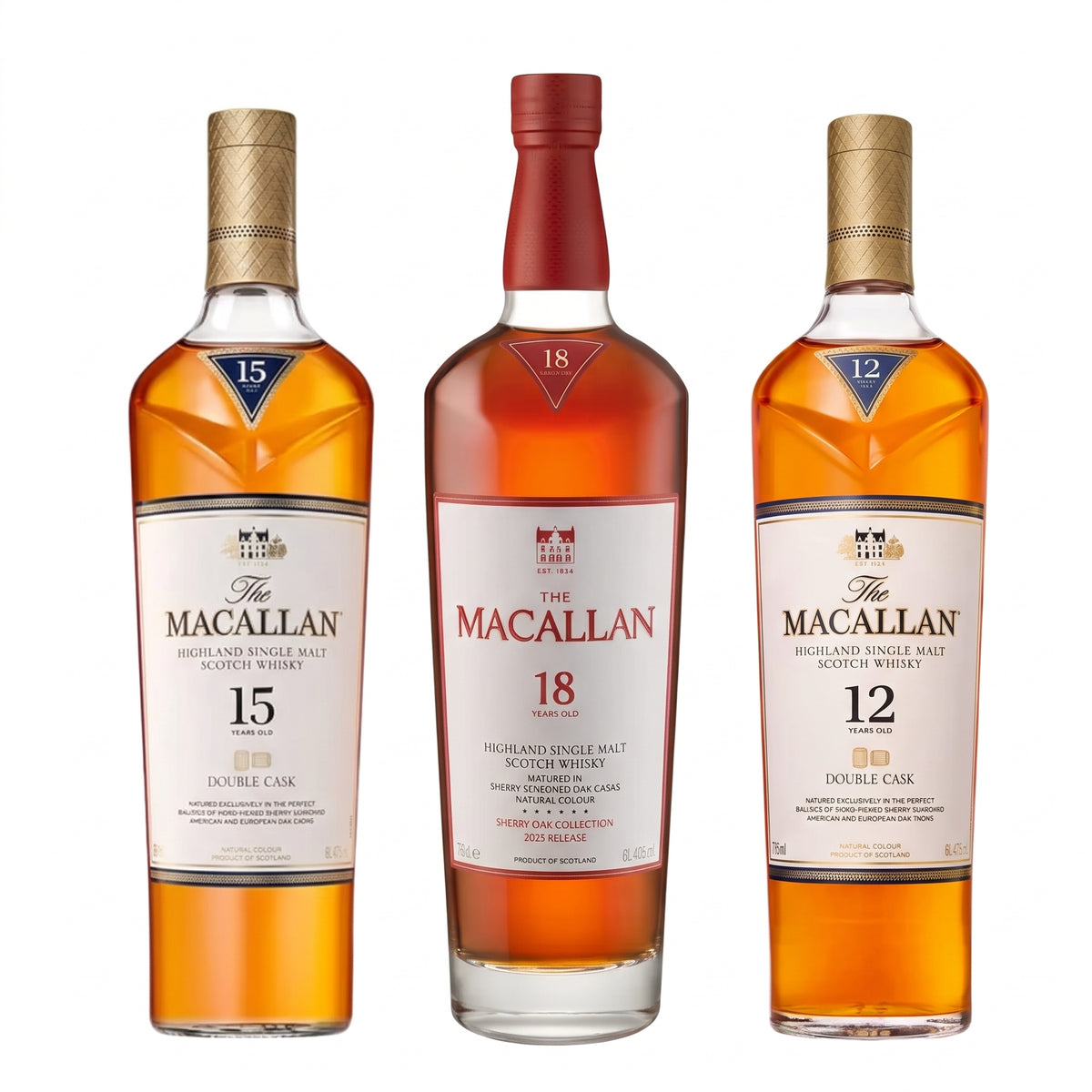 PACK CUOTAS: Macallan 12 + Macallan 15 + Macallan 18 Sherry Oak