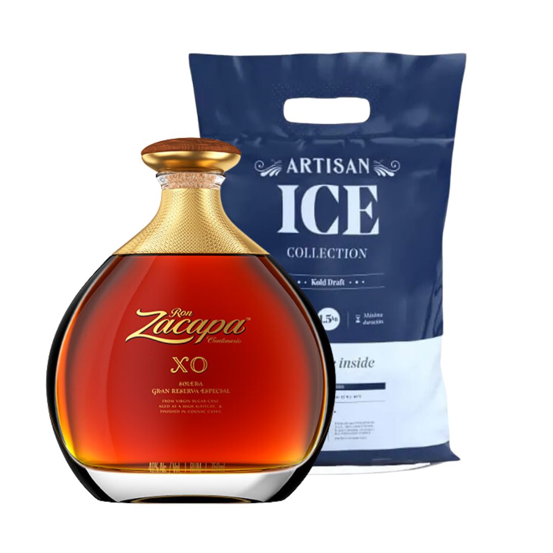 Ron Zacapa XO + Hielo Artisan 1.5kg