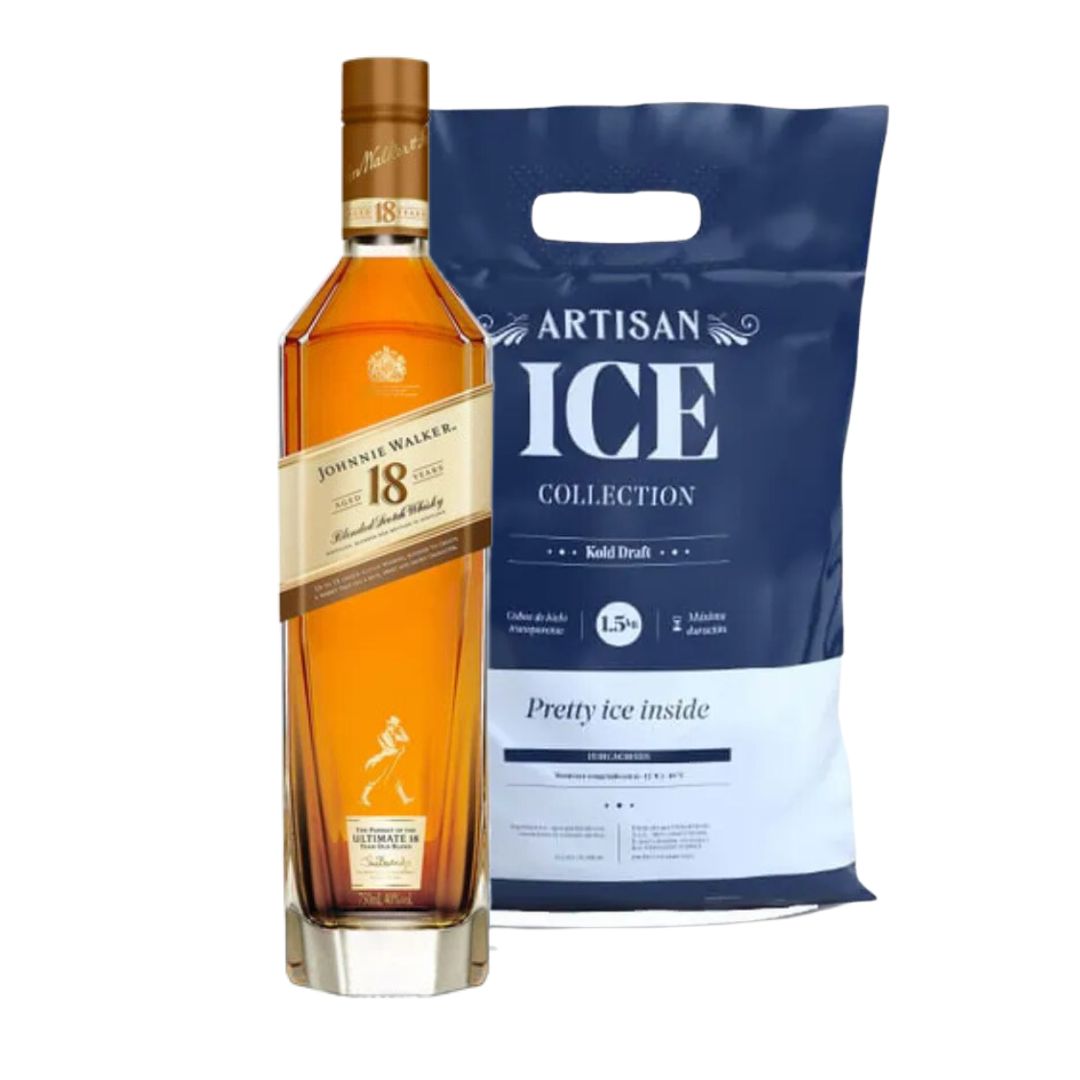 Whisky Johnnie Walker 18 años + Hielo Artisan 1.5kg