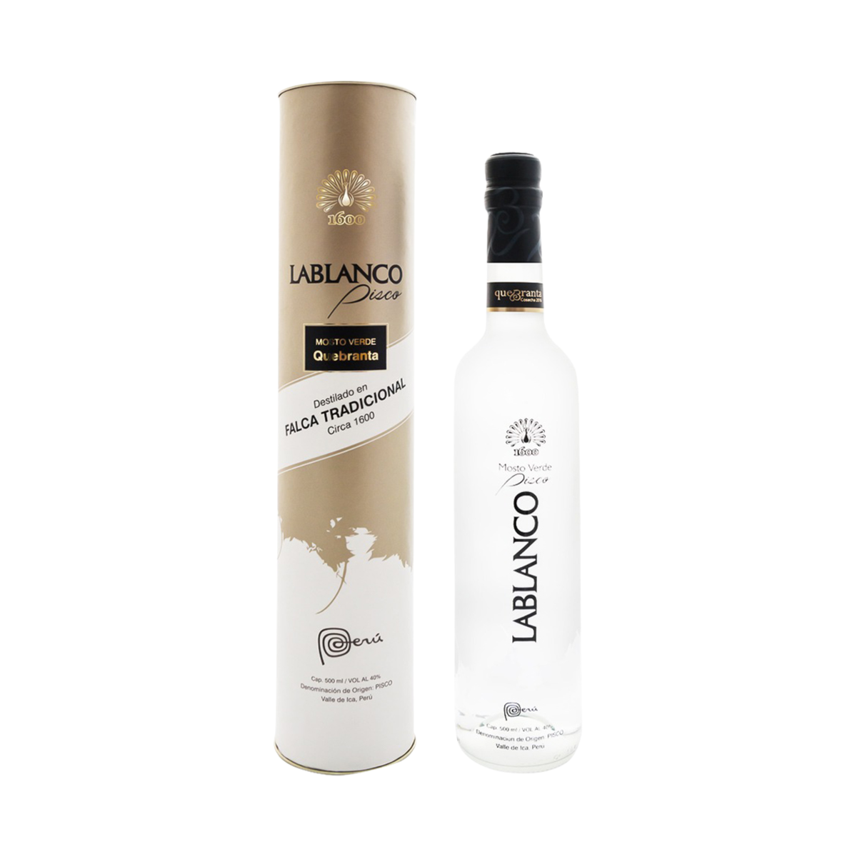 Pisco LA BLANCO Mosto Verde Quebranta Botella 500ml
