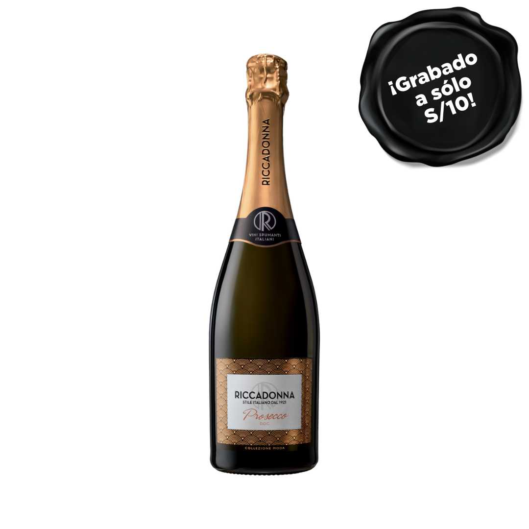 Espumante RICCADONNA Prosecco Botella 750ml. GRABADO A S/10