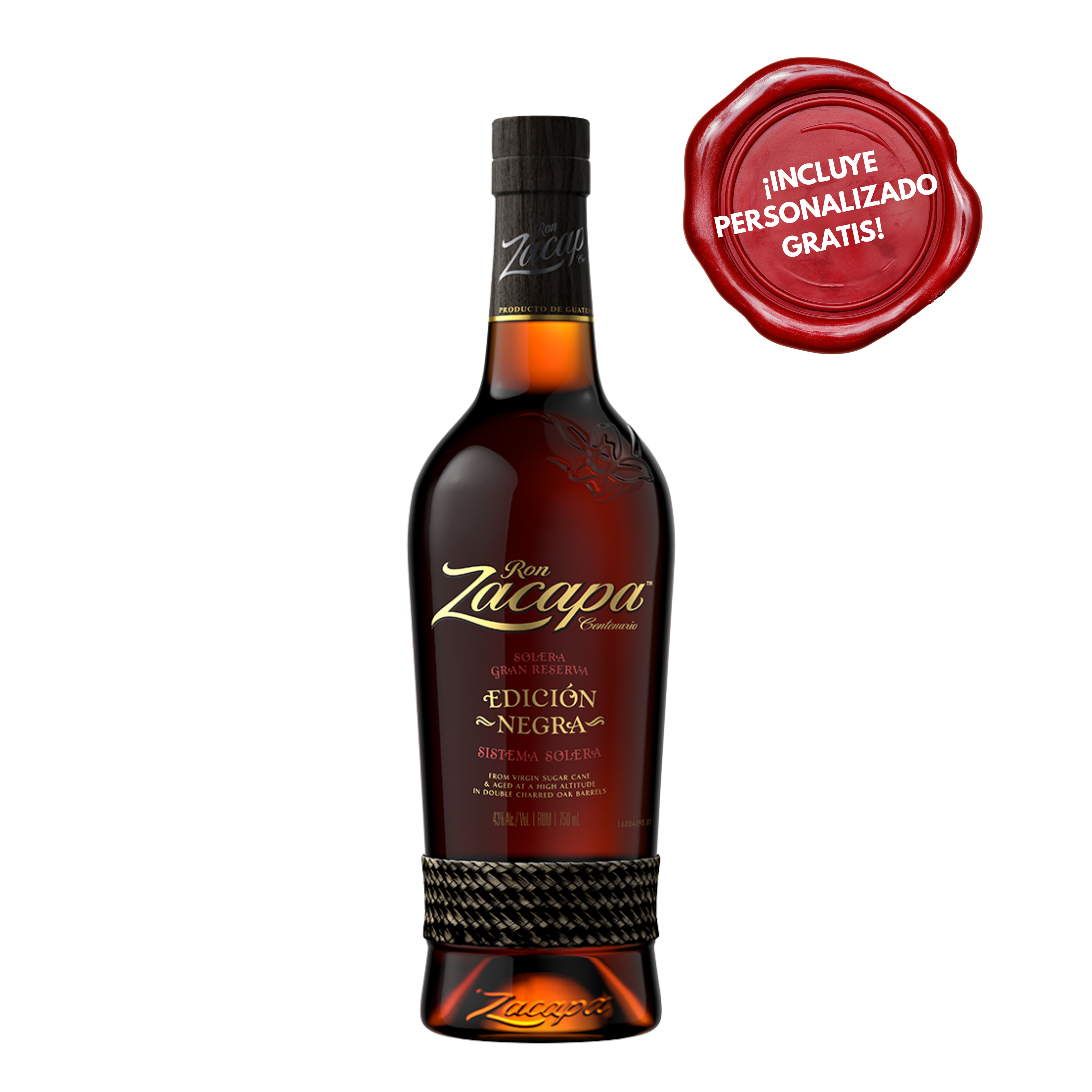 Ron ZACAPA Edicion Negra x 750ml. PERSONALIZADO GRATIS