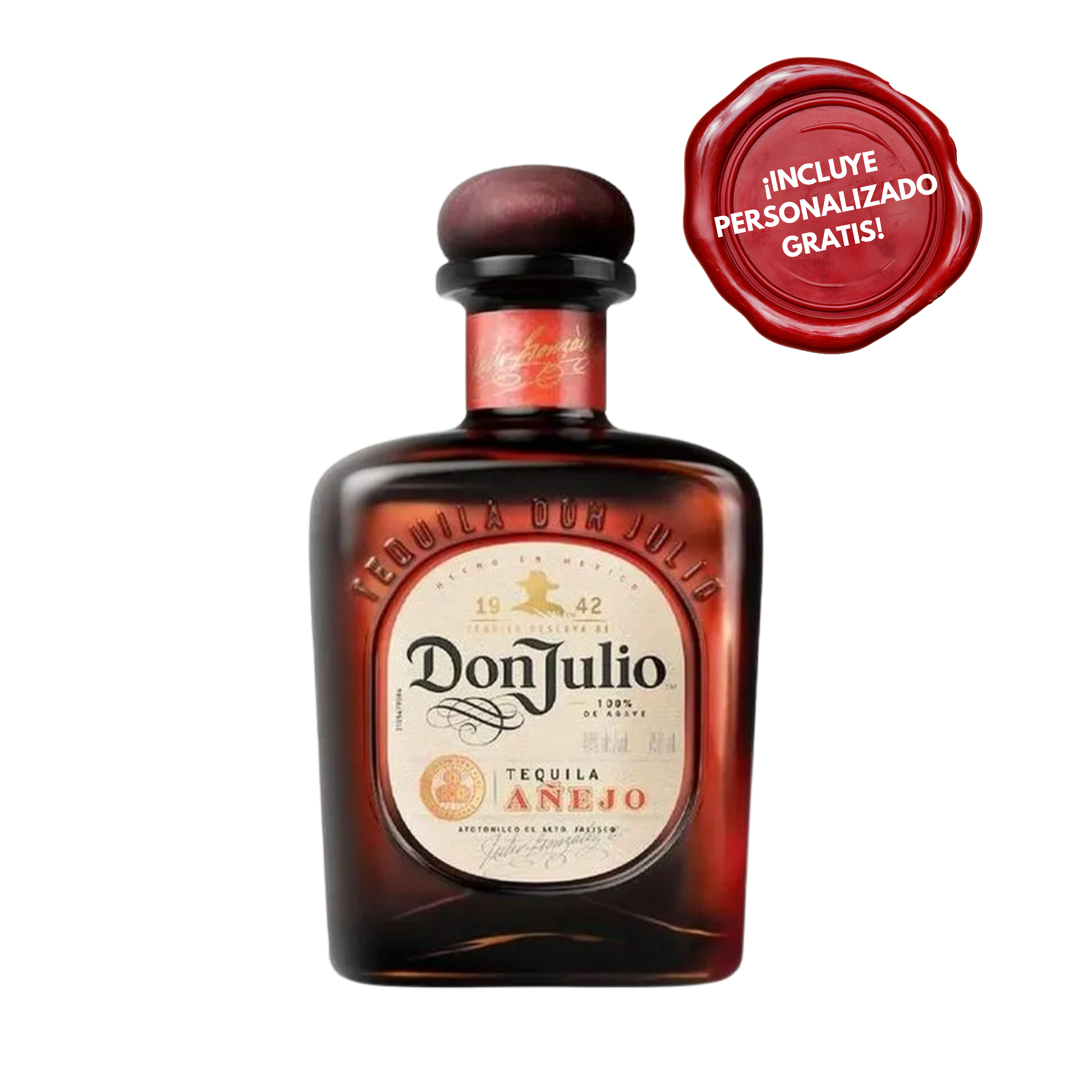 Tequila DON JULIO Añejo Botella 750ml. PERSONALIZADO GRATIS