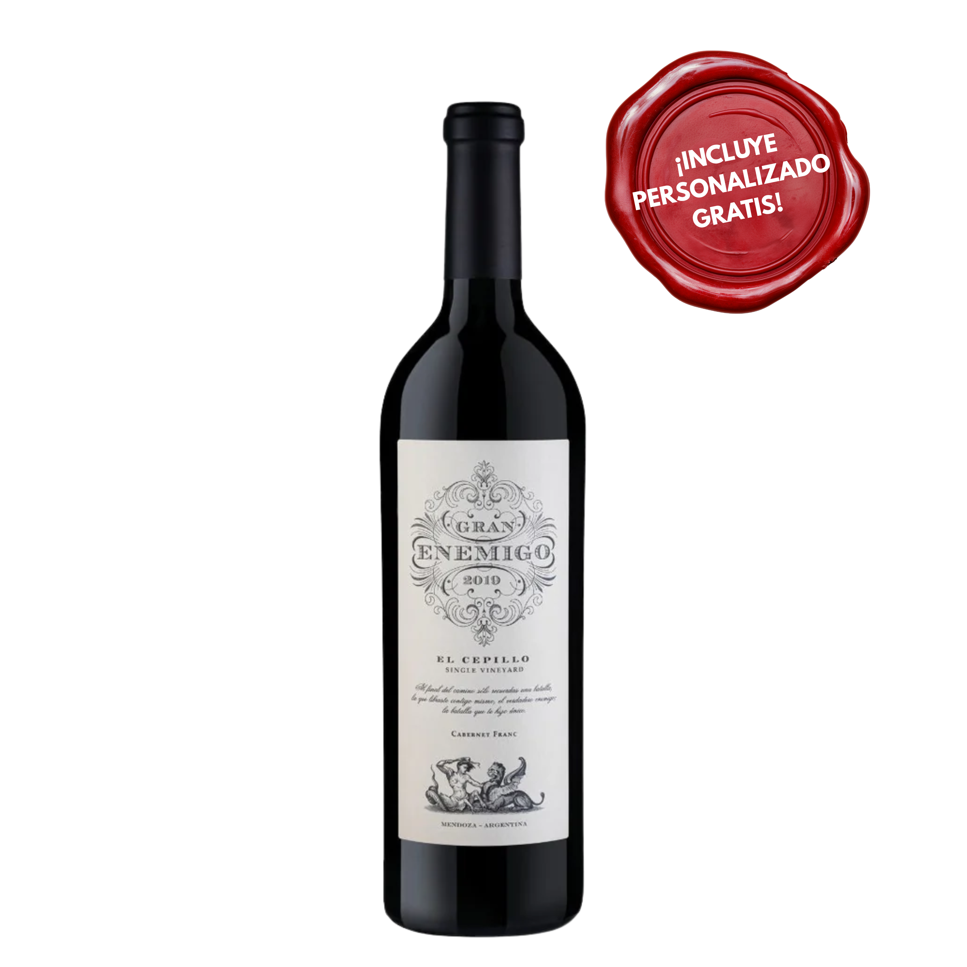 Vino GRAN ENEMIGO El Cepillo Cabernet Franc x 750ml. PERSONALIZADO GRATIS