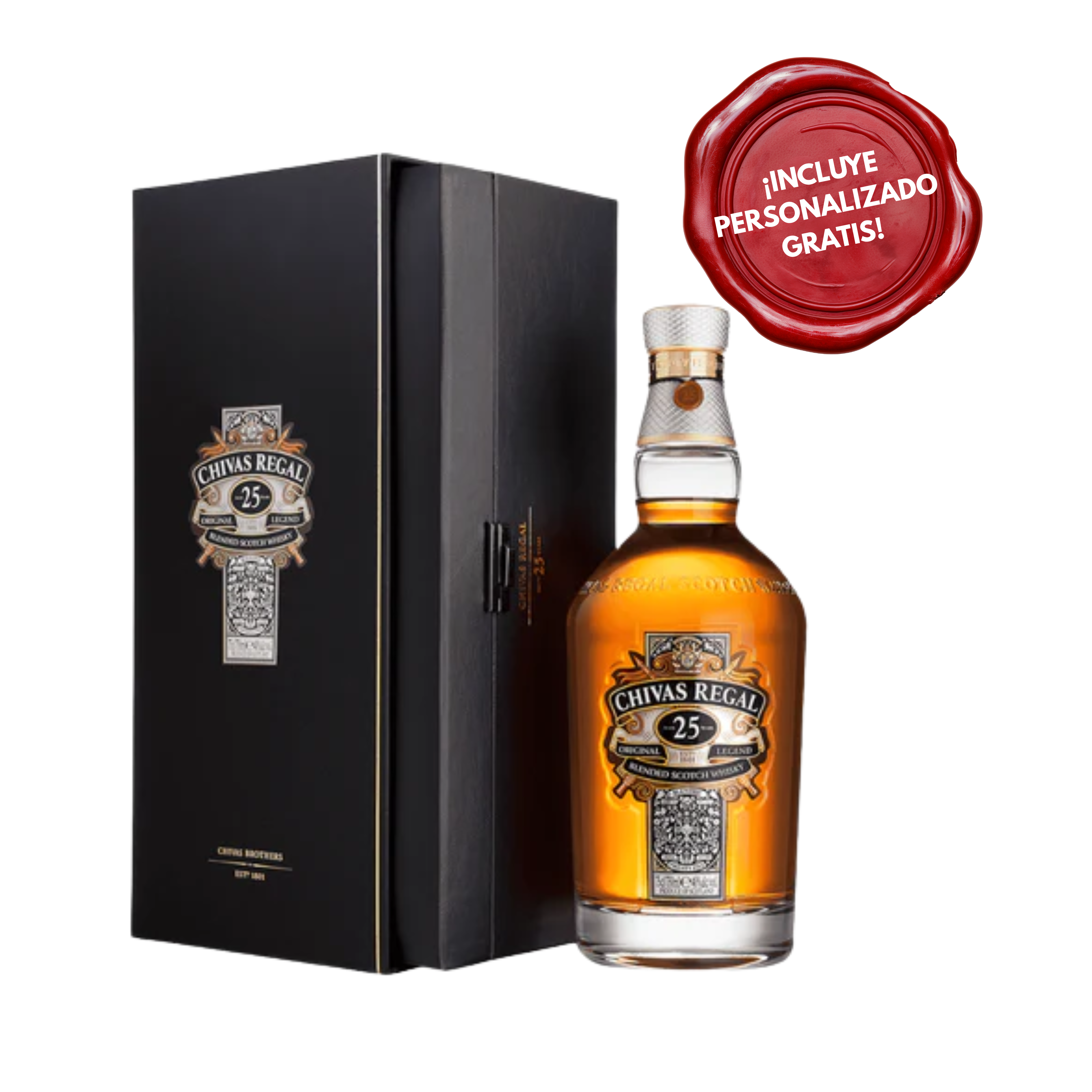 Whisky CHIVAS REGAL 25 Años Botella 750ml. PERSONALIZADO GRATIS
