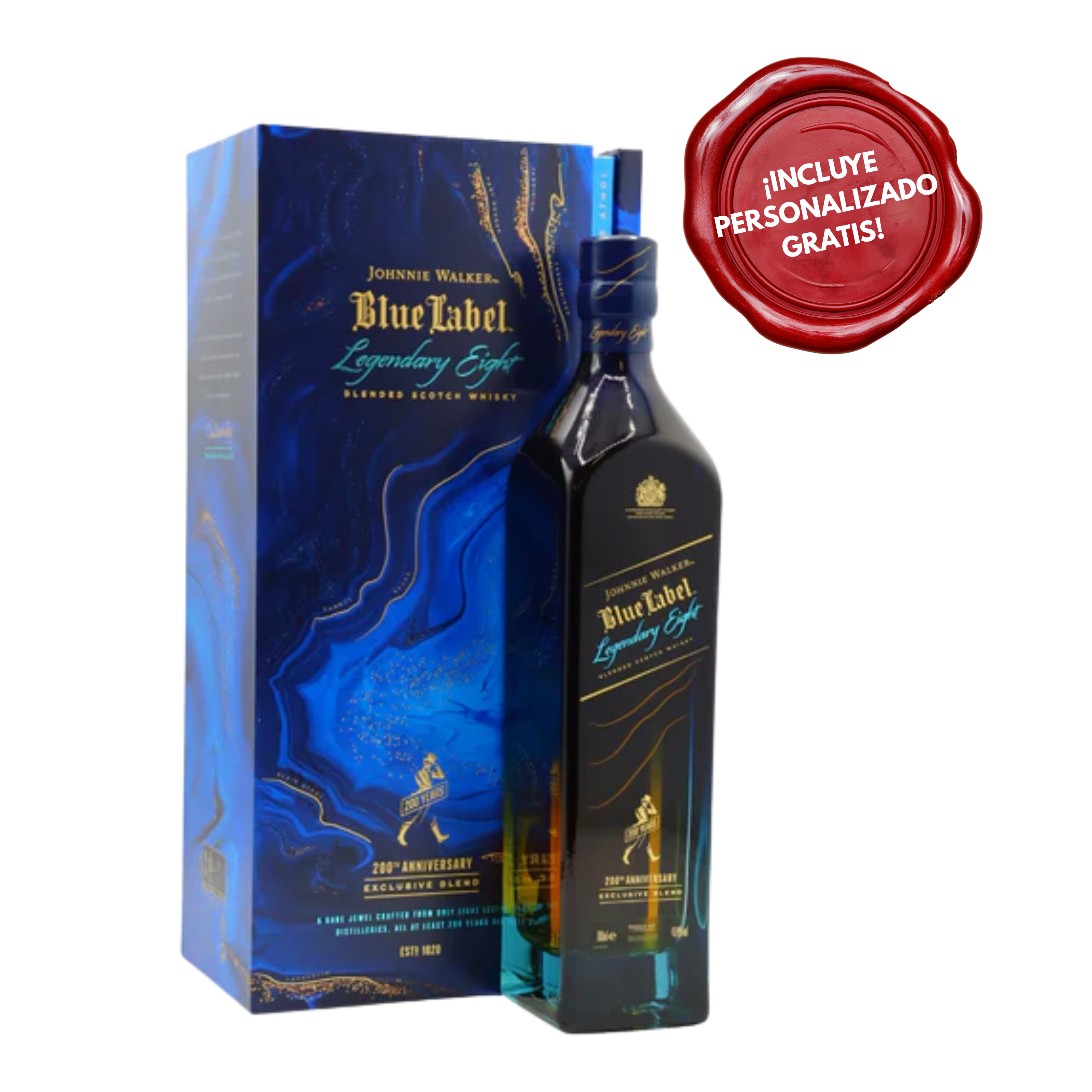 Whisky Johnnie Walker Legendary Eight 200 aniversario Botella 700ml. PERSONALIZADO GRATIS