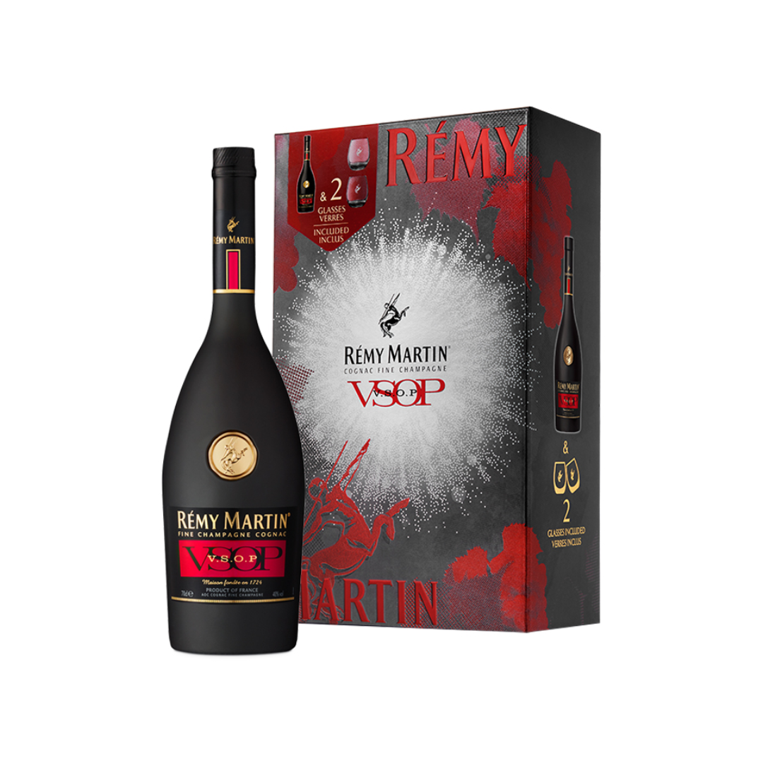 COGNAC VSOP REMY MARTIN CON 2 GLASSES 700 ML