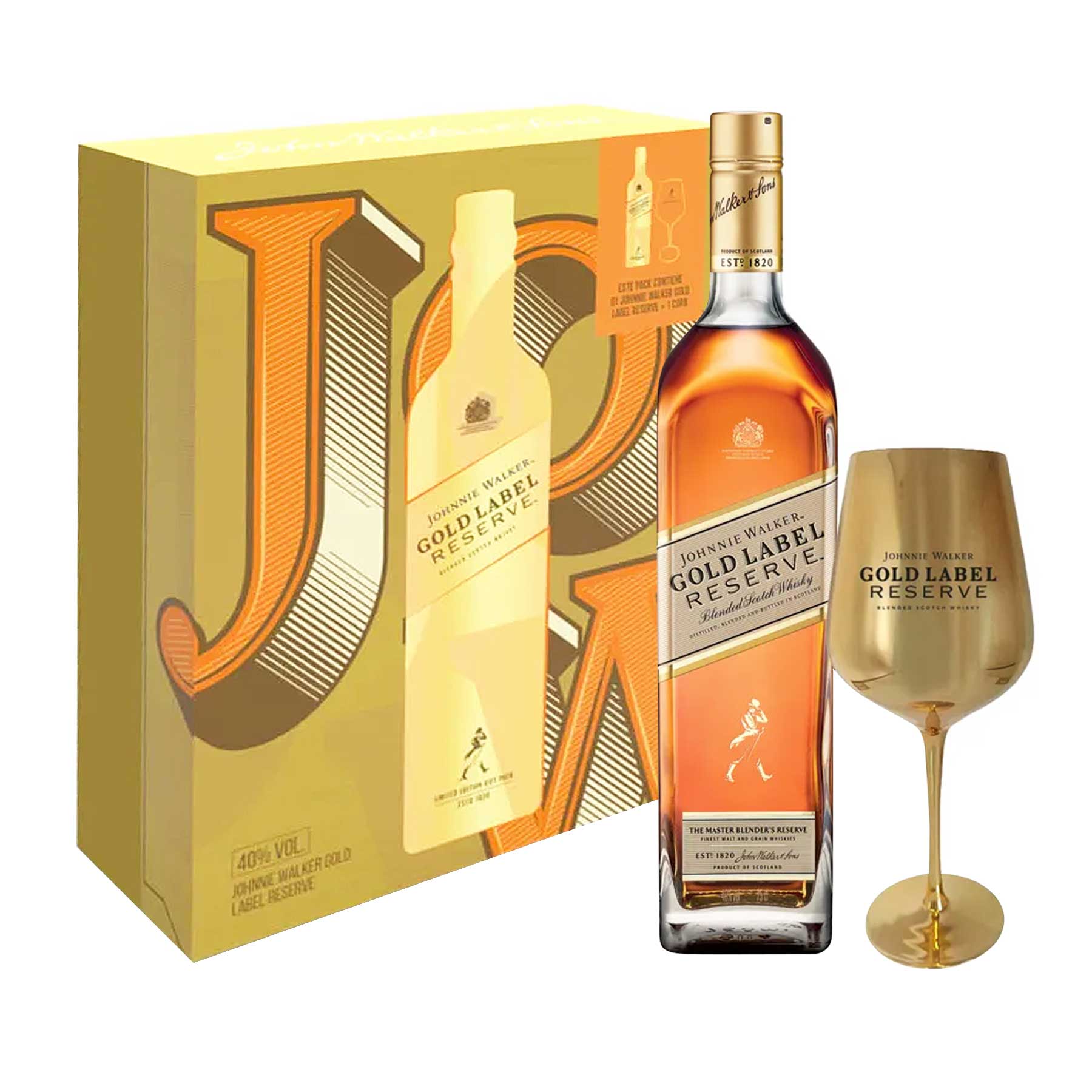 Pack Johnnie Walker Gold Label Reserve 750ml + Copa Dorada