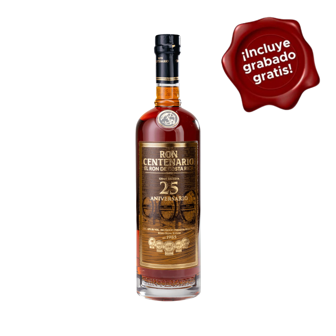 Ron CENTENARIO 25 años Botella 750ml. CON GRABADO GRATIS