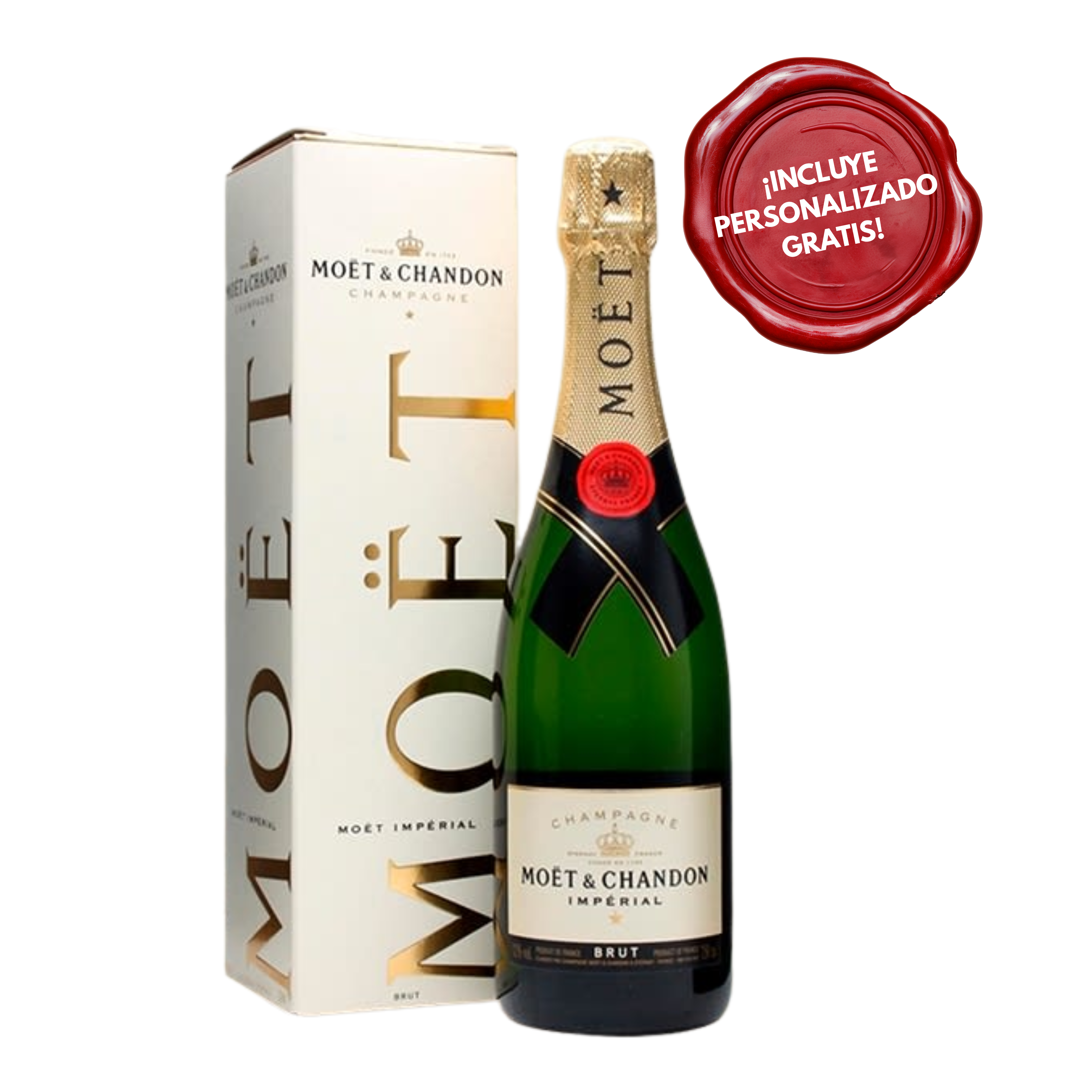 Champagne MOET CHANDON Brut Imperial Botella 750ml. PERSONALIZADO GRATIS