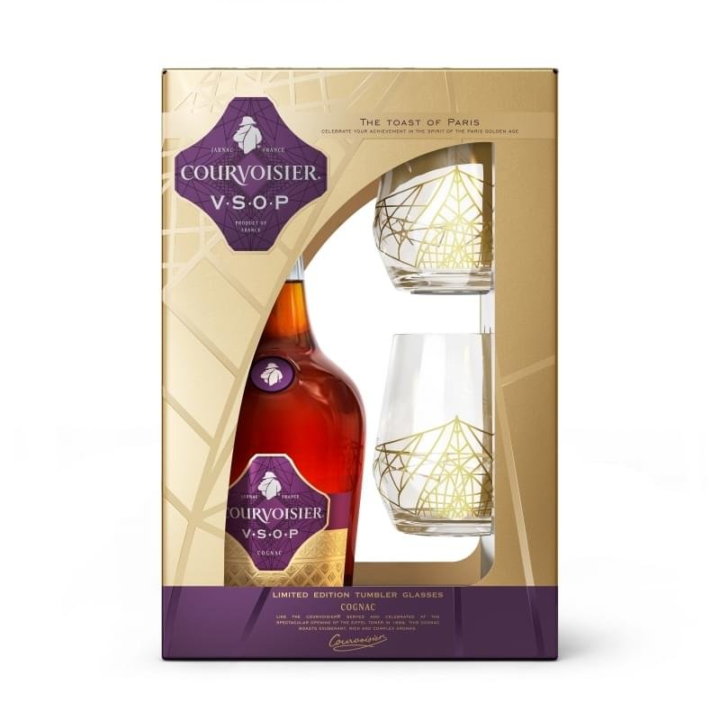 Cognac Courvoisier VSOP Triple Oak Special Edition Cognac + 2 Glasses