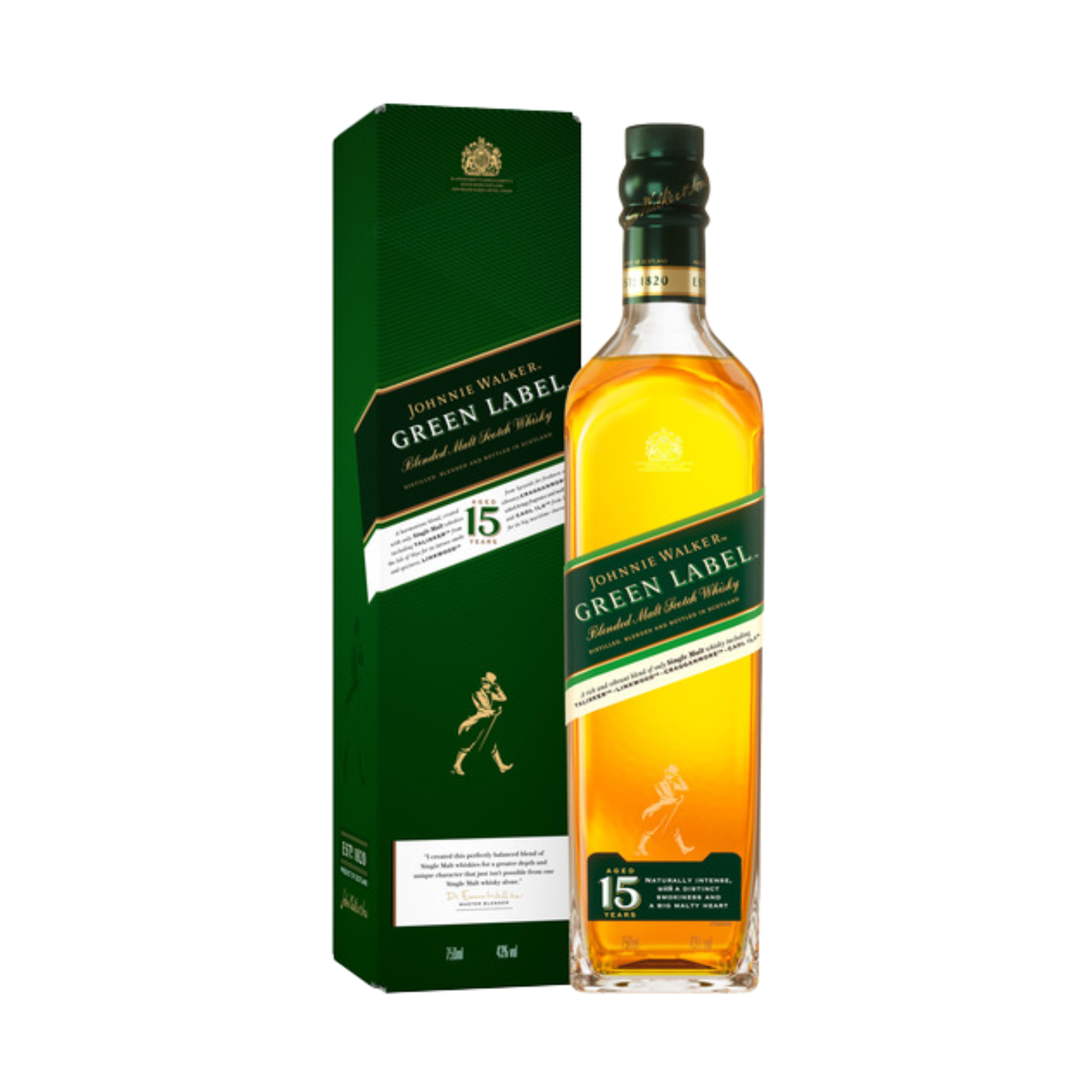 Whisky JOHNNIE WALKER Green Label Botella 750ml