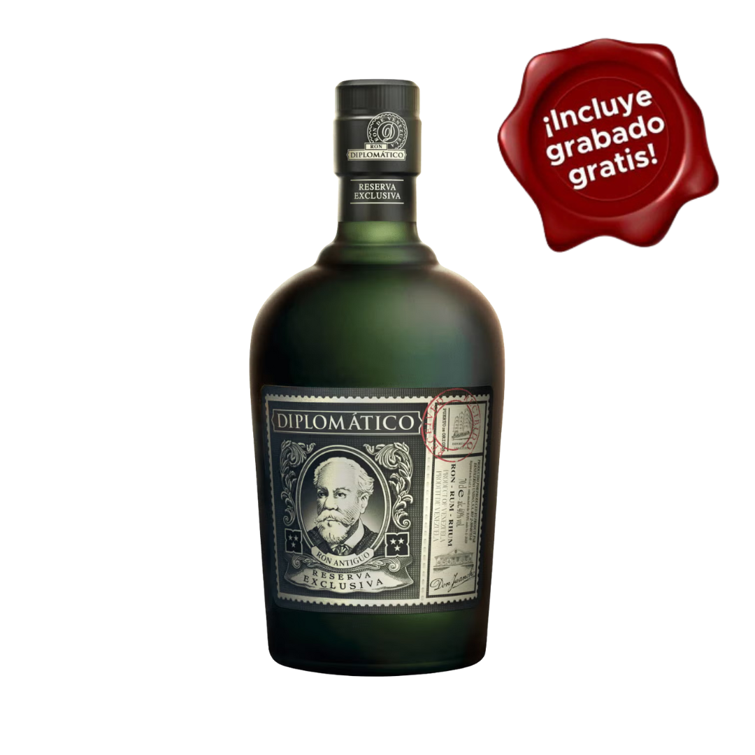 Ron DIPLOMATICO Reserva Exclusiva Botella 750ml. CON GRABADO GRATIS