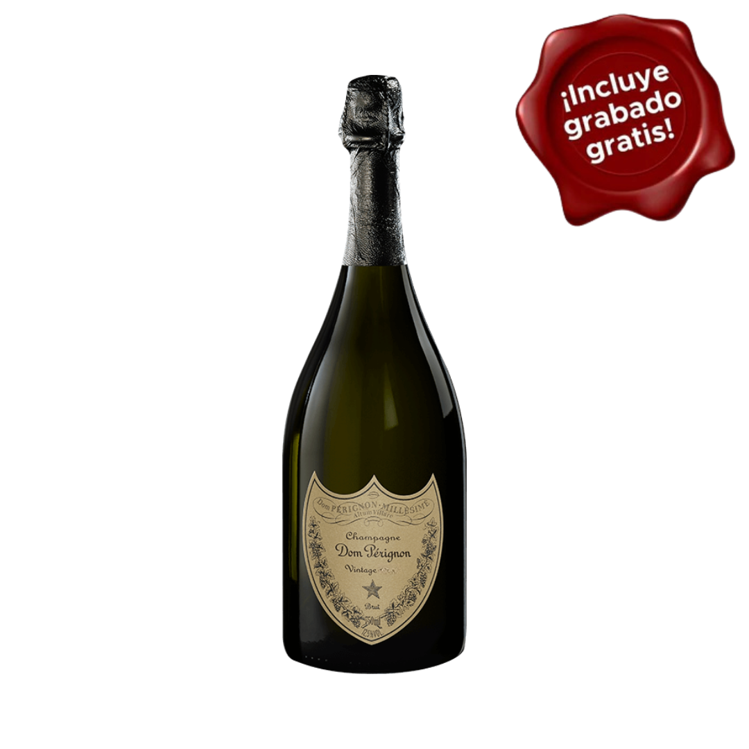 Champagne DOM PERIGNON Vintage Botella 750ml. CON GRABADO GRATIS