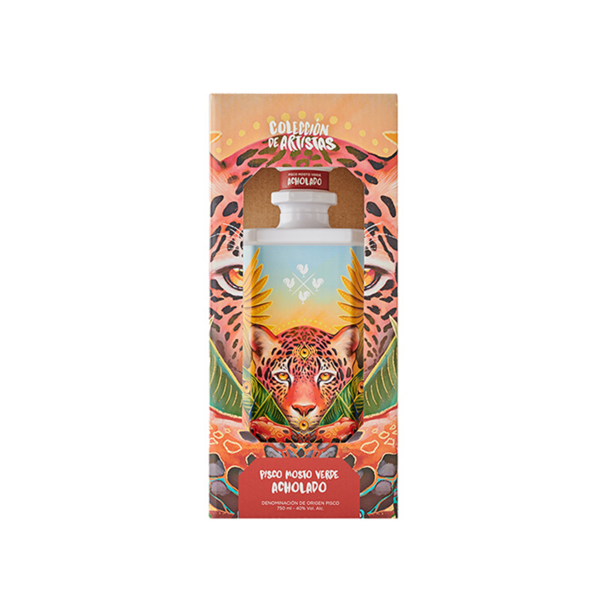 Pisco CUATRO GALLOS Mosto Verde Acholado Colección de Artistas 750ml