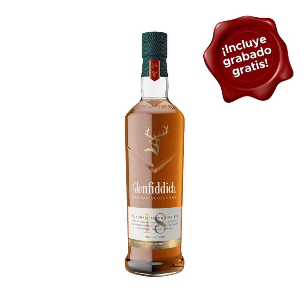 Whisky GLENFIDDICH 18 Años Botella 750ml. CON GRABADO GRATIS