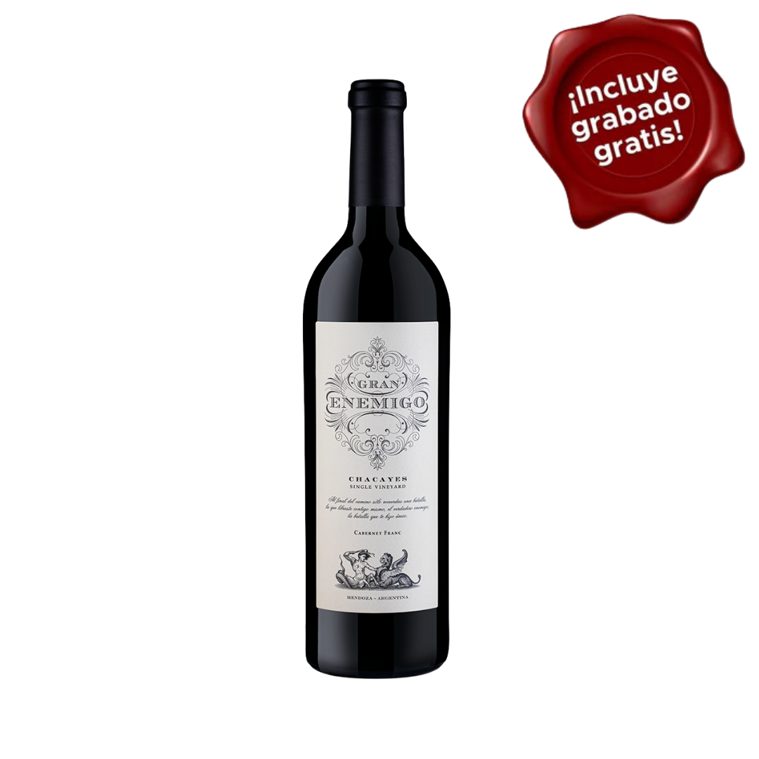 Vino GRAN ENEMIGO Chacayes Botella 750ml. CON GRABADO GRATIS