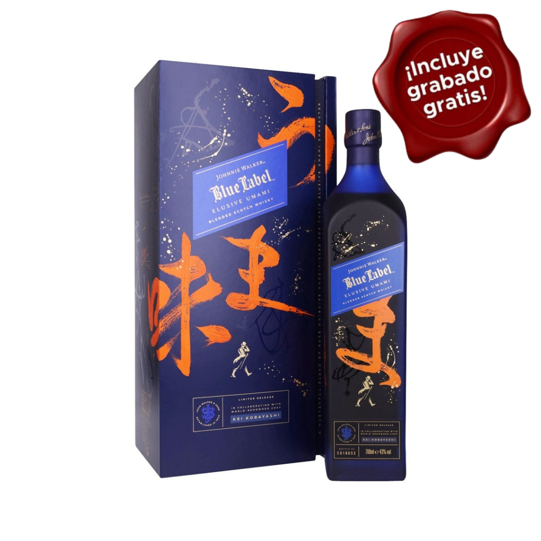 Whisky Johnnie Walker Blue Label Elusive Umami 1 Litro. CON GRABADO GRATIS