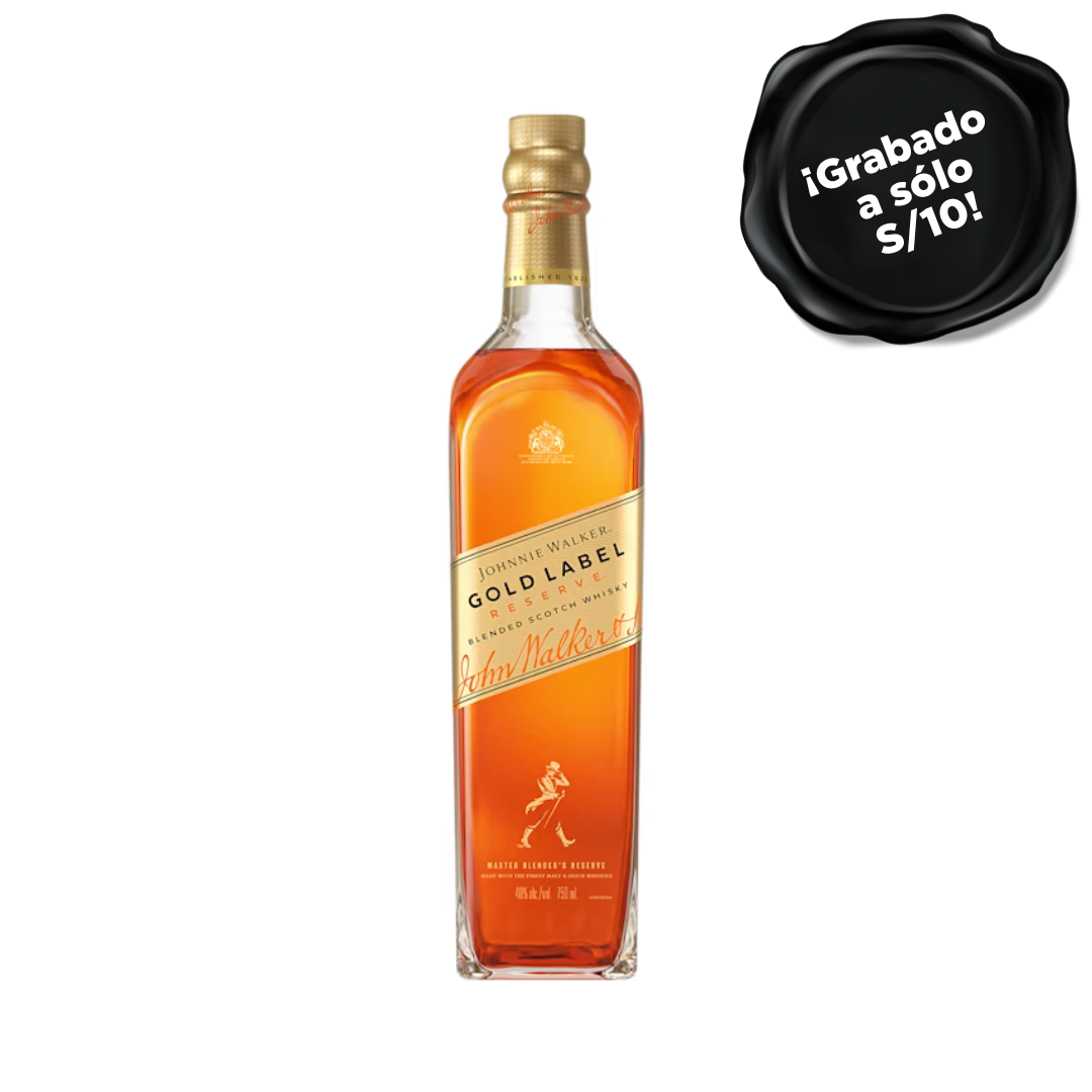 Whisky JOHNNIE WALKER Gold Label Reserve Botella 750mL. GRABADO A S/10