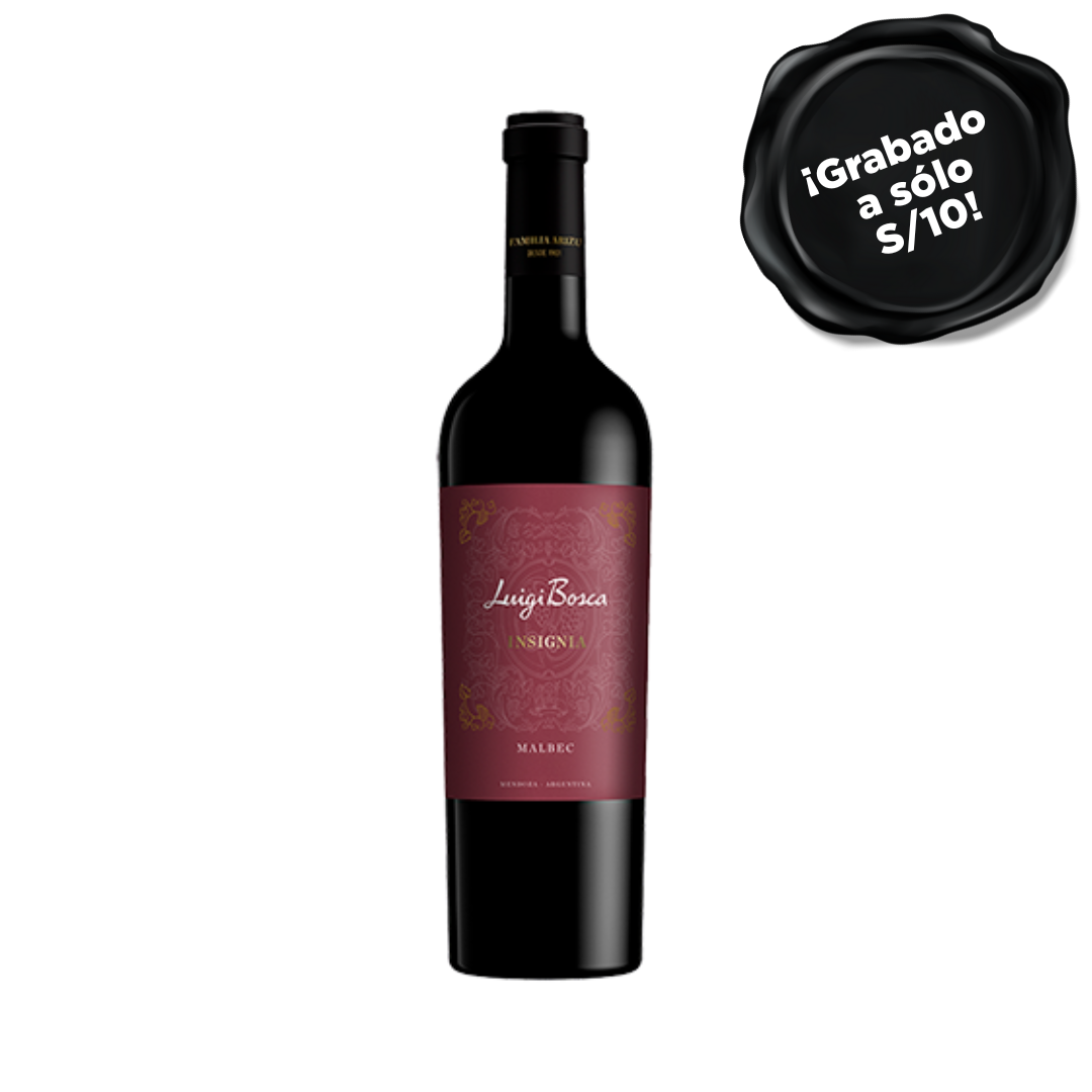 Vino LUIGI BOSCA Malbec Botella 750ml. GRABADO A S/10