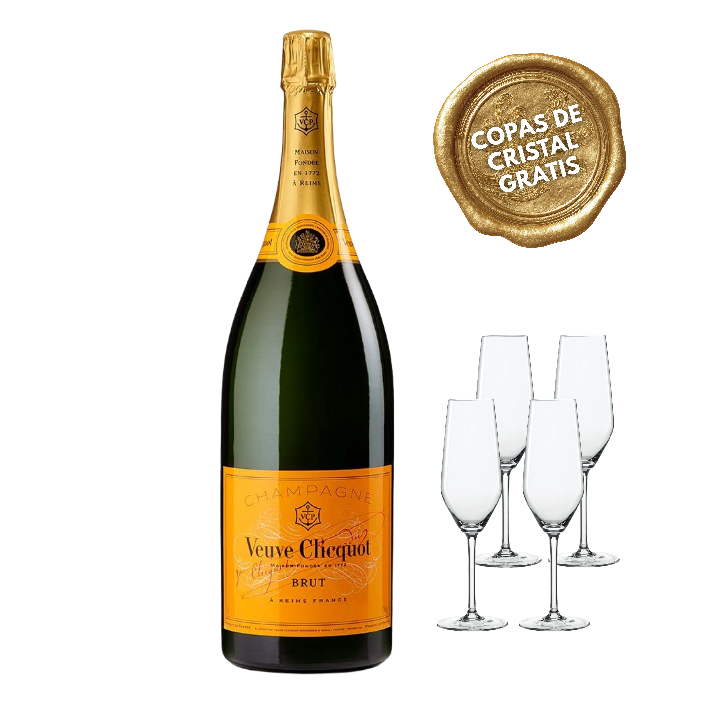 PACK #2 CHAMPAGNE + 4 COPAS CRISTAL GRATIS