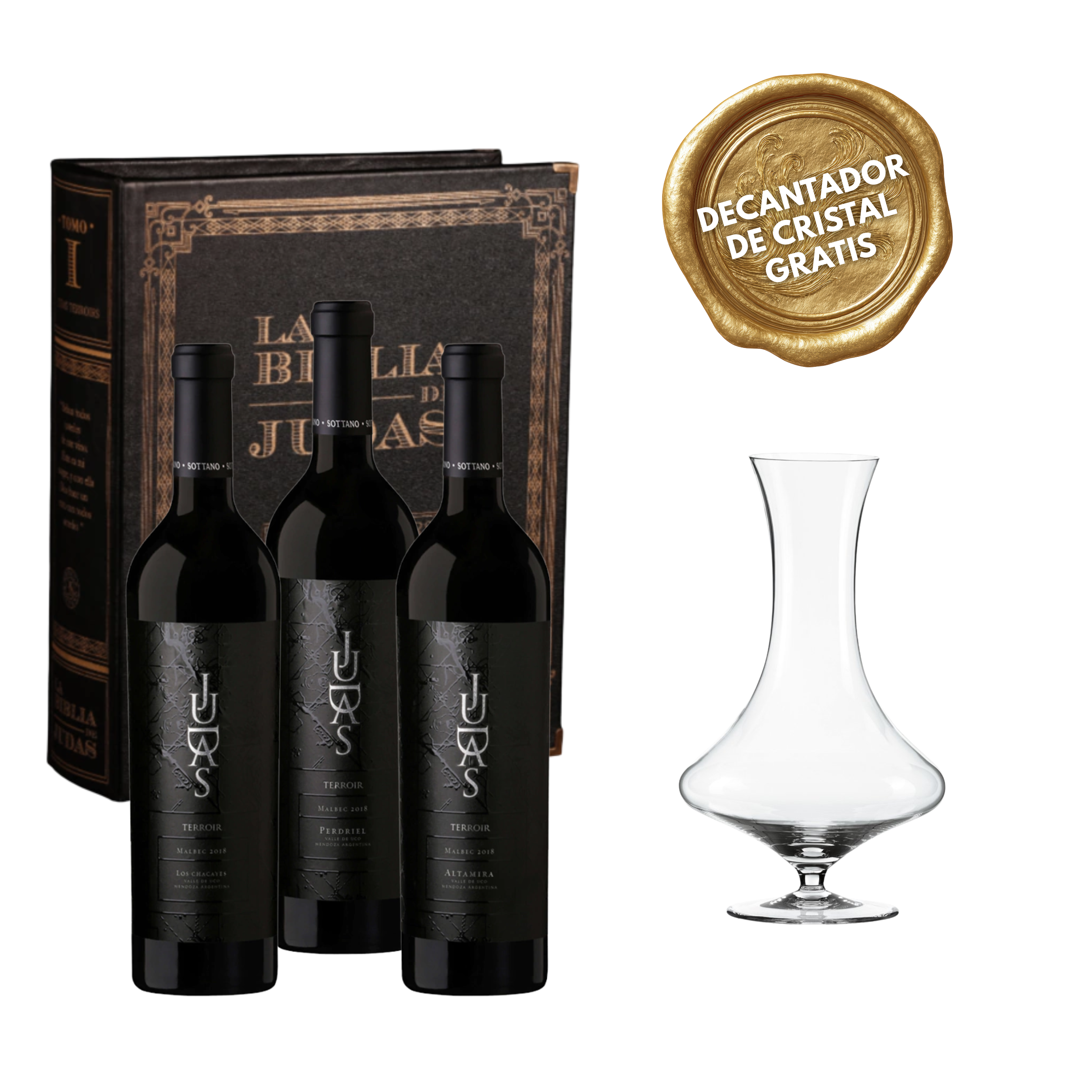 PACK #2:  VINOS ARGENTINO + DECANTADOR CRISTAL GRATIS