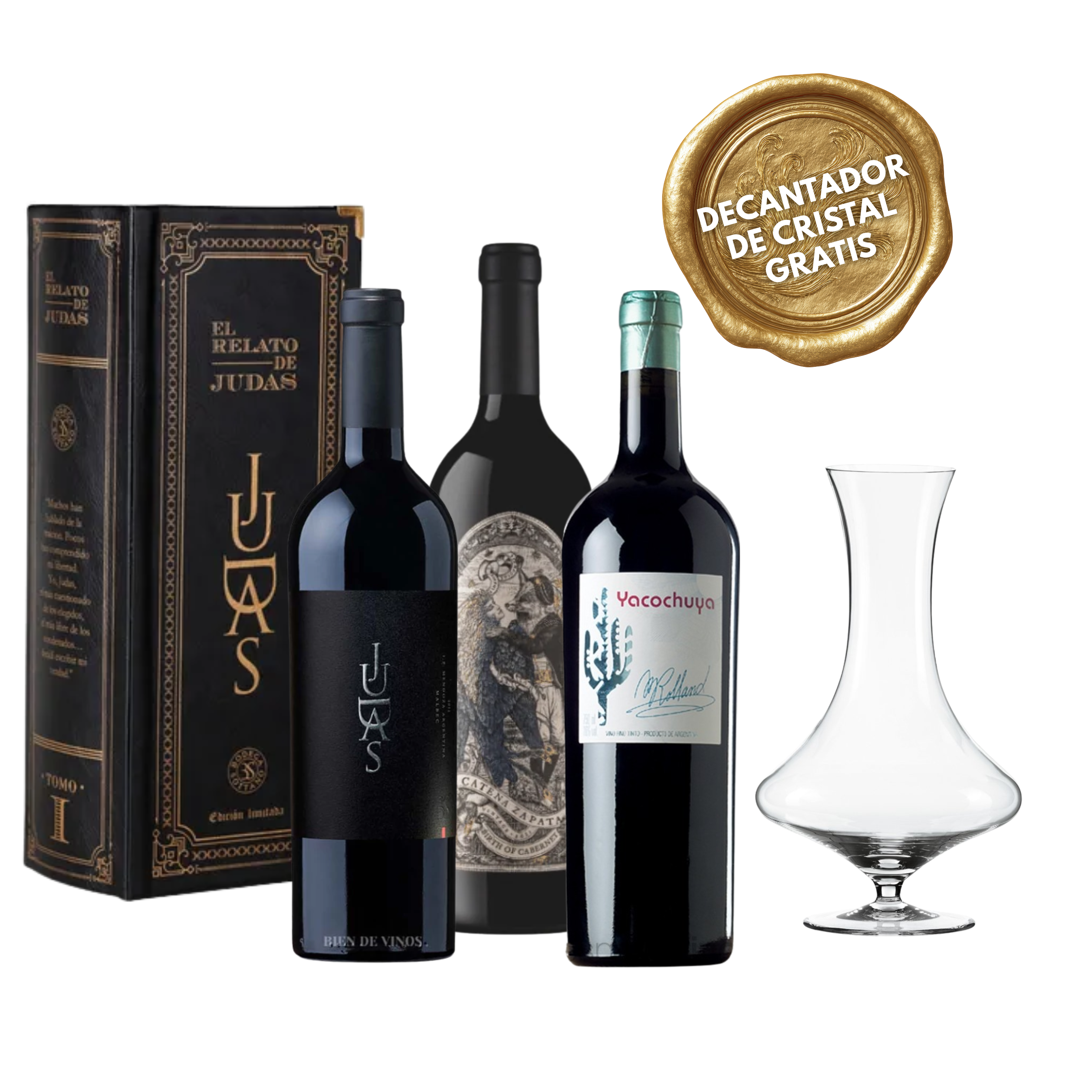 PACK #4:  VINOS ARGENTINOS + DECANTADOR CRISTAL GRATIS