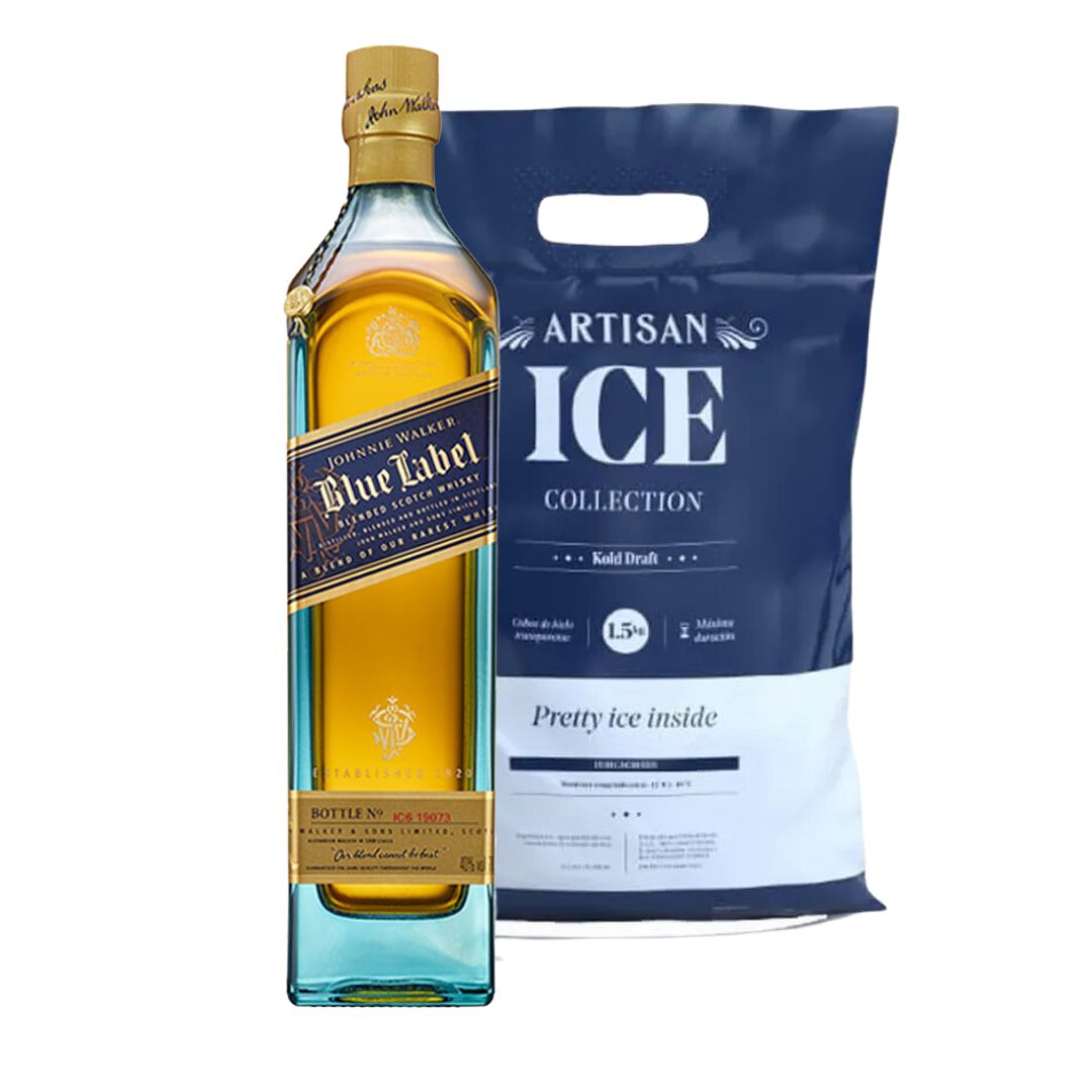 Whisky Johnnie Walker Blue Label + Hielo Artisan 1.5kg