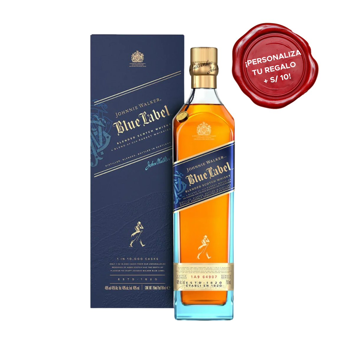 Whisky JOHNNIE WALKER Blue Label Botella 750ml + PERSONALIZADO