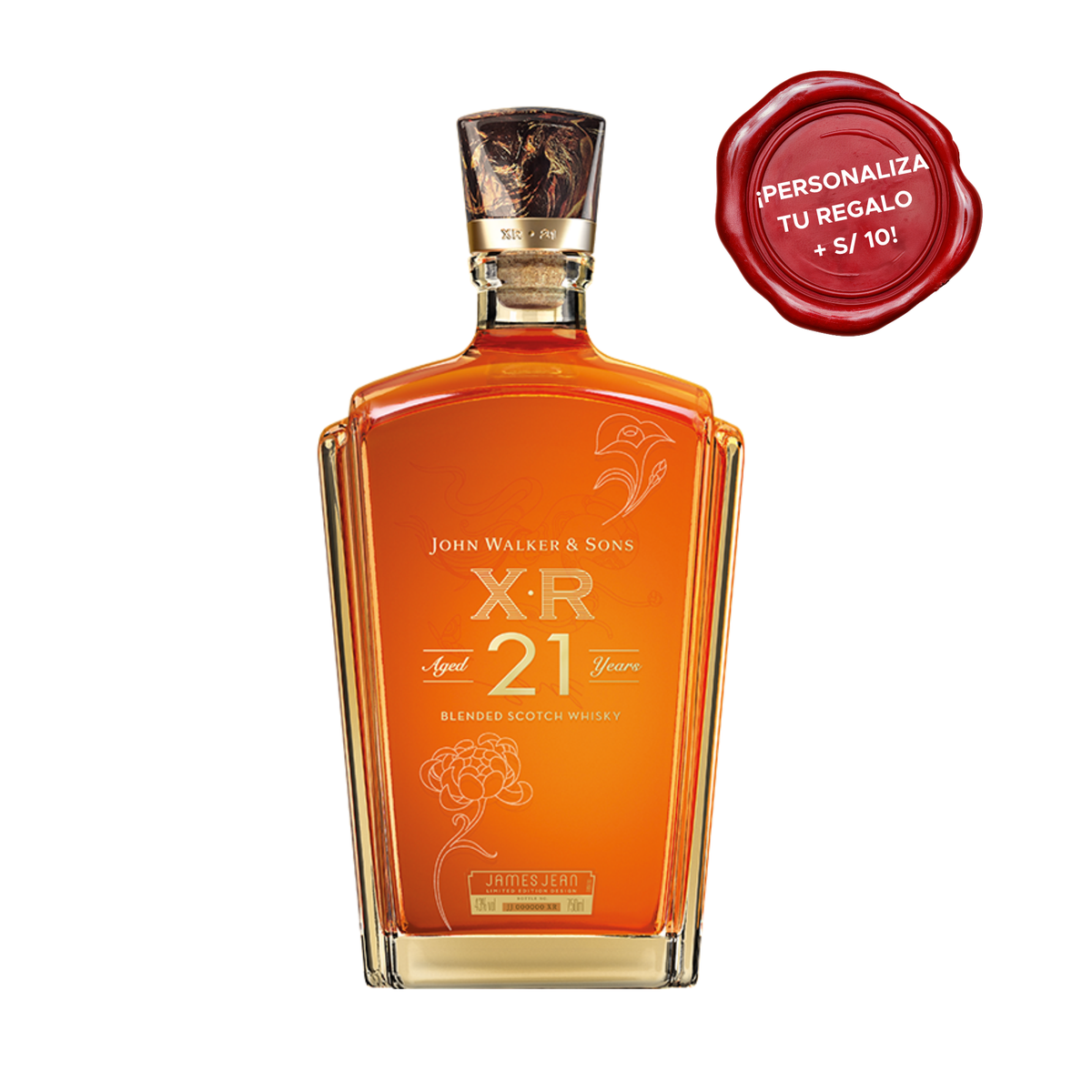 Whisky JOHNNIE WALKER XR 21 Años Botella 750ml + PERSONALIZADO
