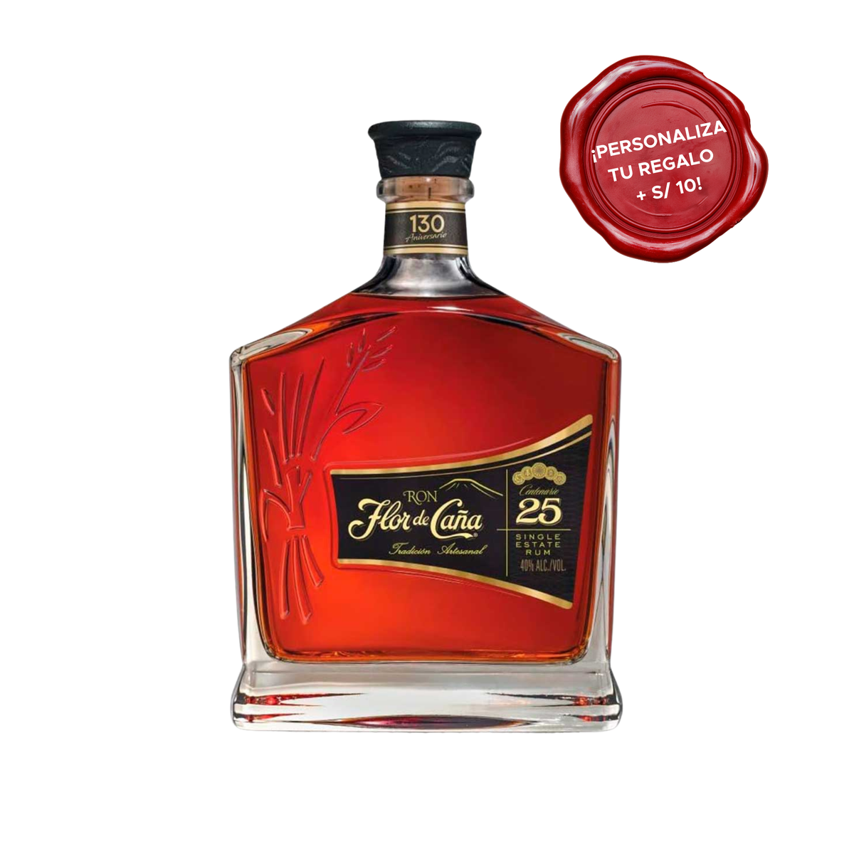 Ron FLOR DE CAÑA 25 Años Botella 750ml + PERSONALIZADO