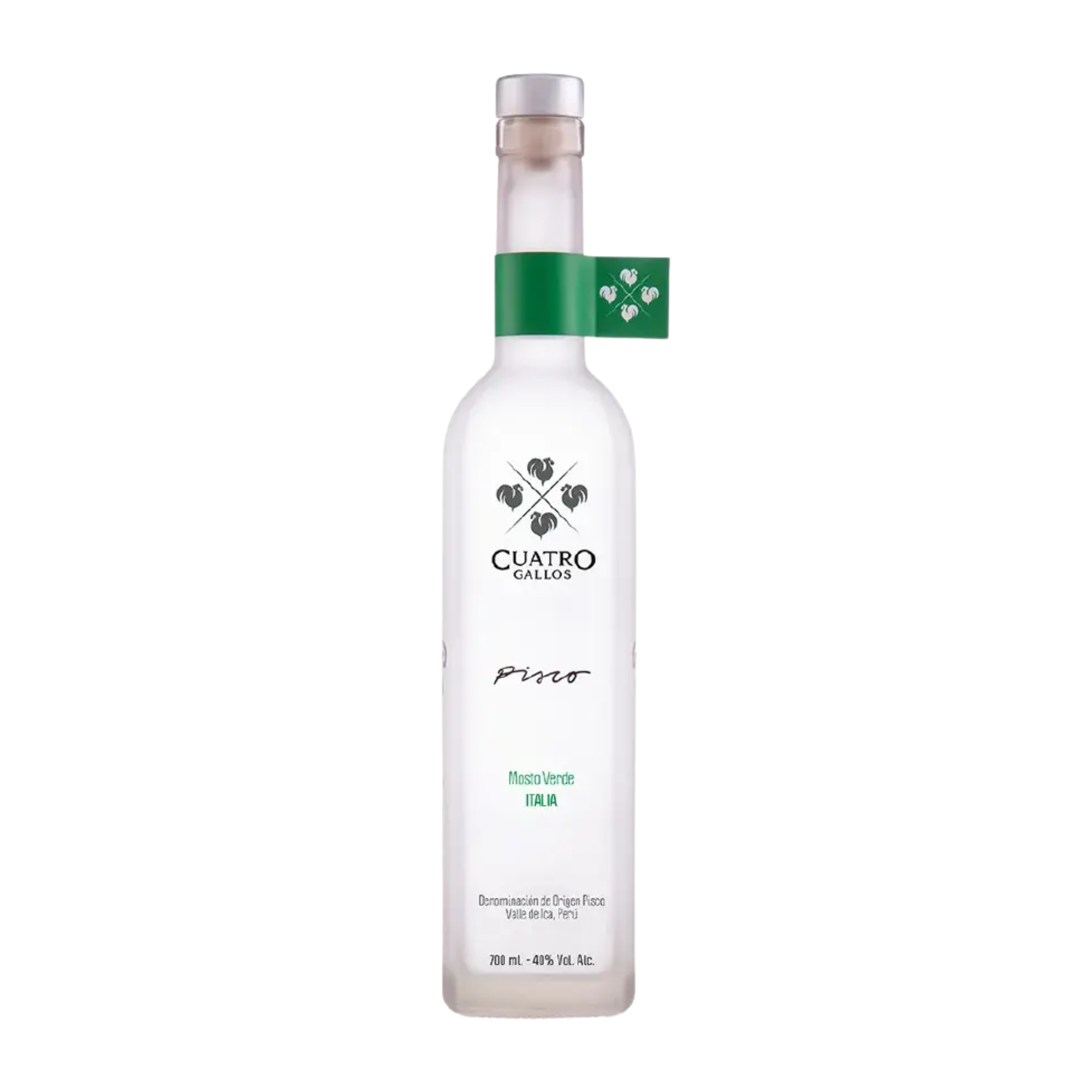 Pisco CUATRO GALLOS Mosto Verde Italia Botella 700ml
