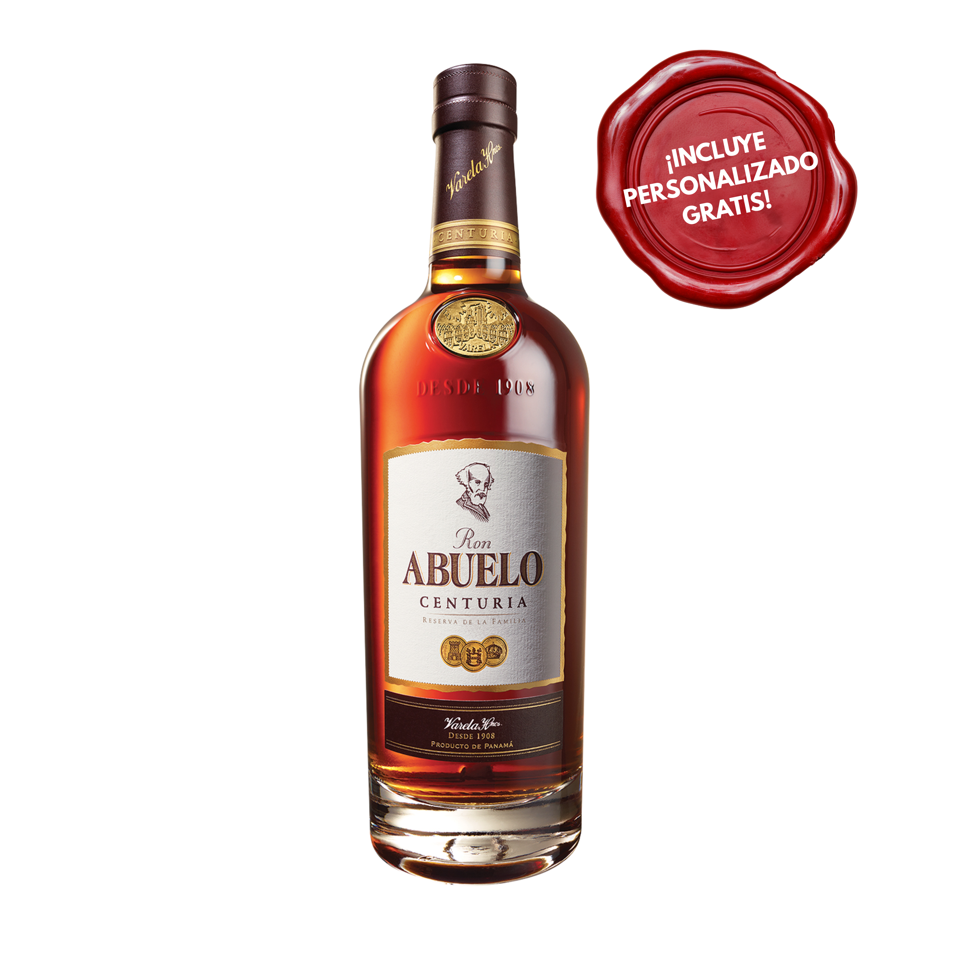 Ron ABUELO Centuria Botella 750ml. PERSONALIZADO GRATIS
