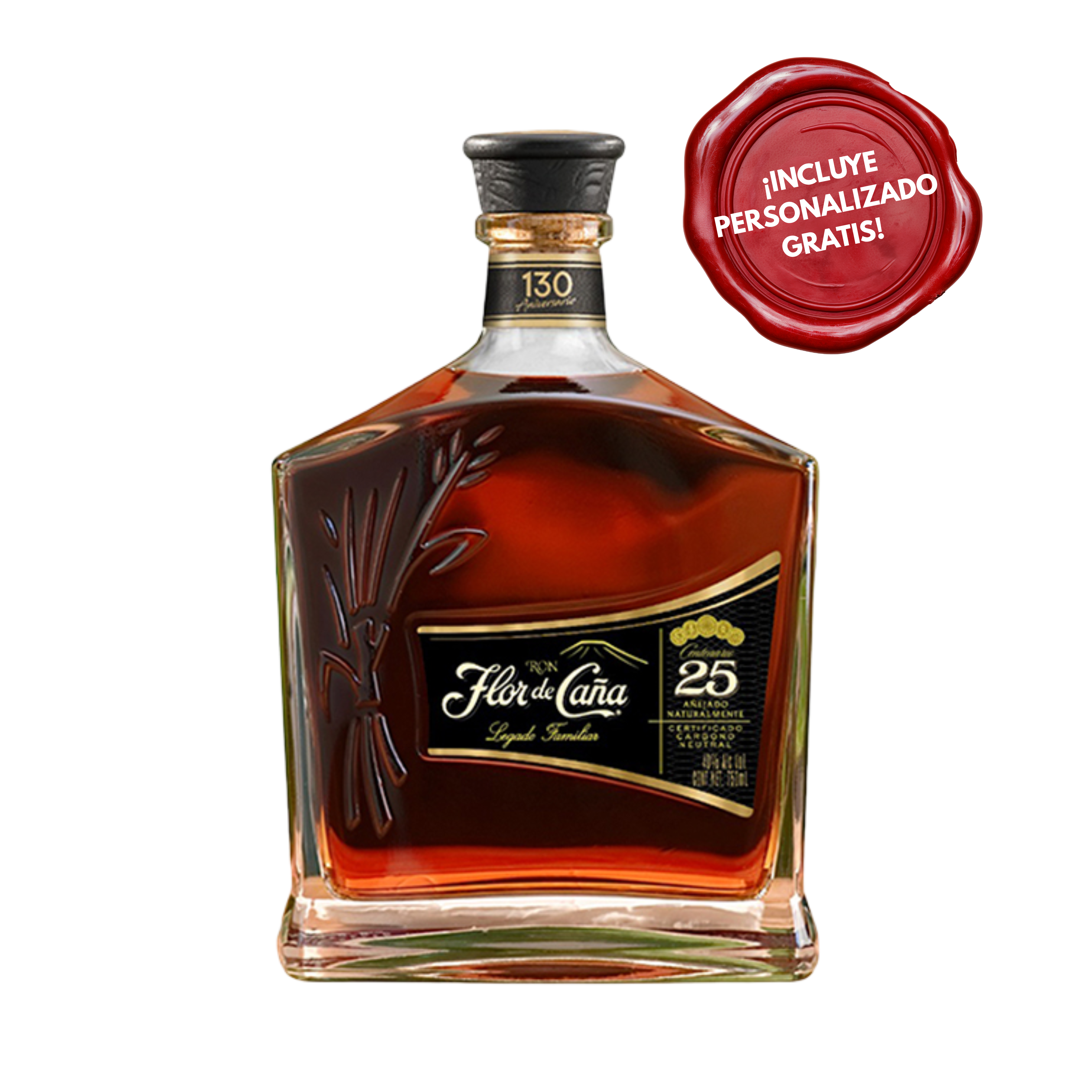 Ron FLOR DE CAÑA 25 Años Botella 750ml. PERSONALIZADO GRATIS