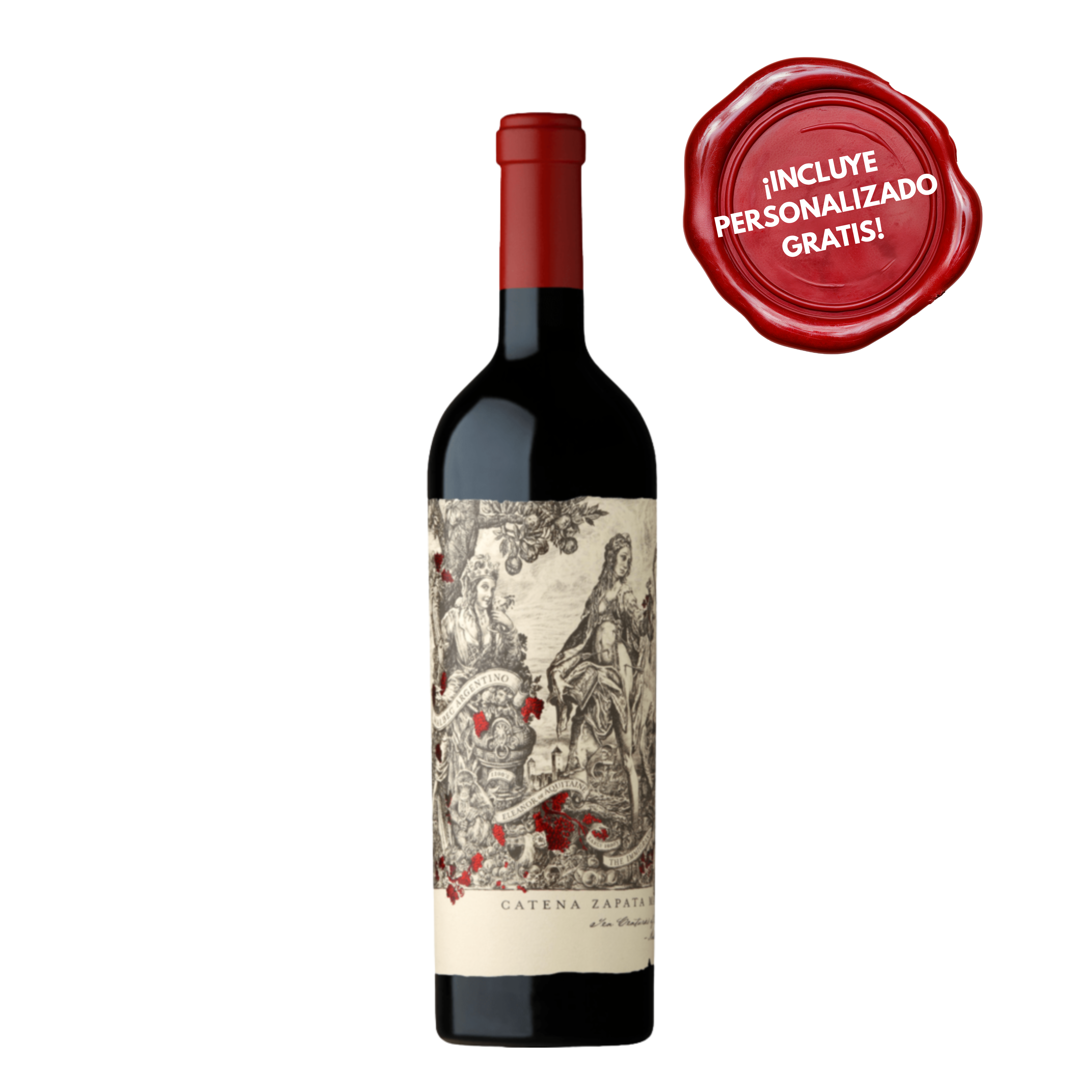 Vino CATENA ZAPATA MALBEC ARGENTINO Botella 750ml. PERSONALIZADO GRATIS
