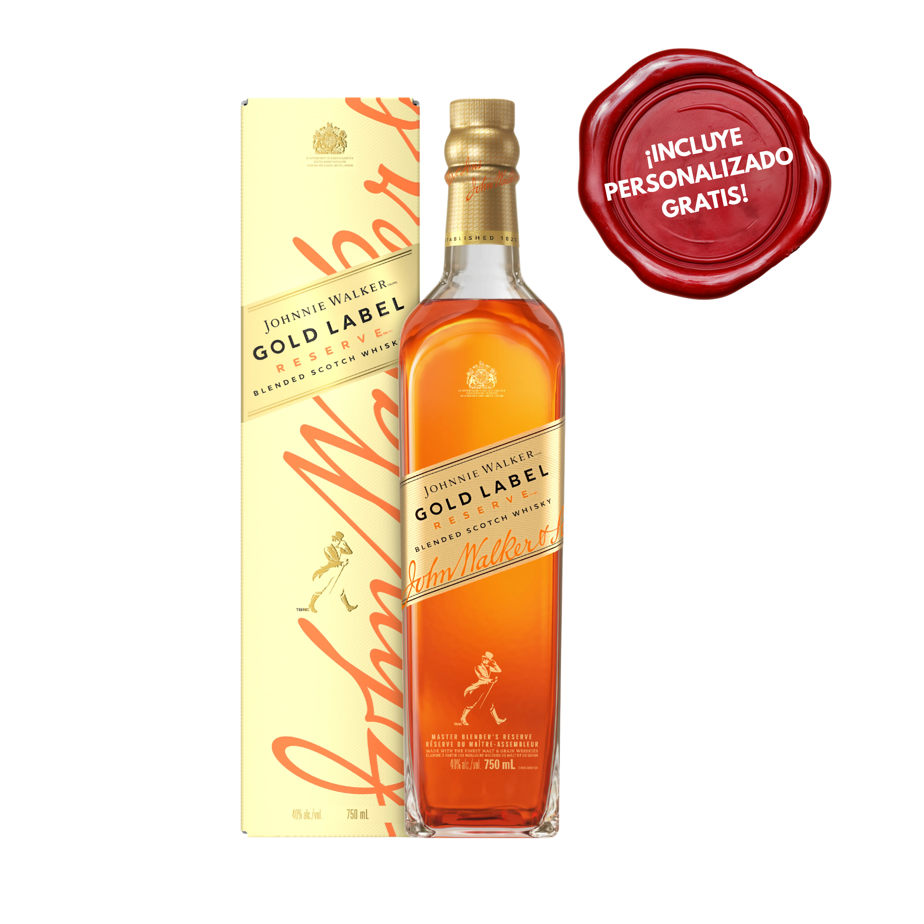 Whisky JOHNNIE WALKER Gold Label Reserve Botella 750ml. PERSONALIZADO GRATIS