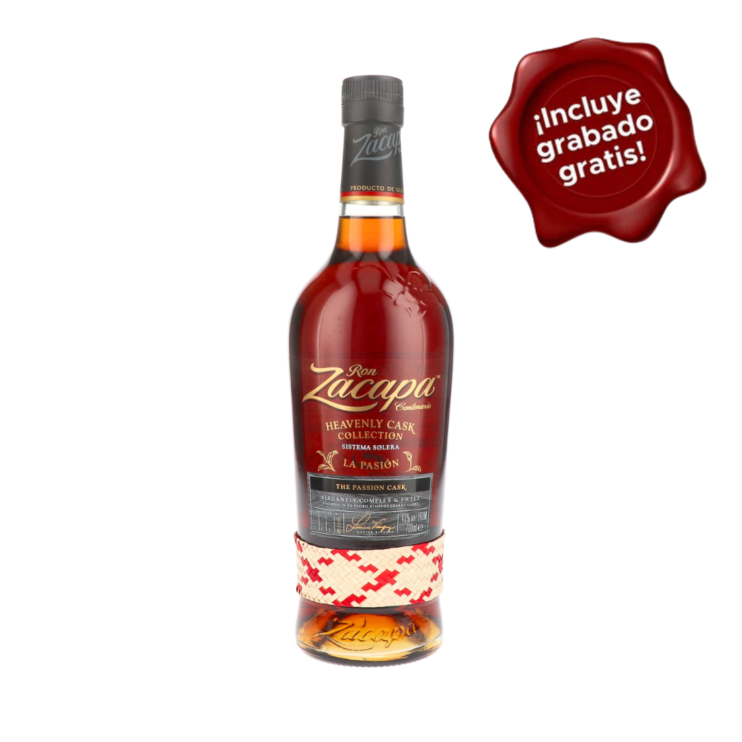 Ron ZACAPA LA PASIÓN Heavenly Cask Collection x 700ml. CON GRABADO GRATIS